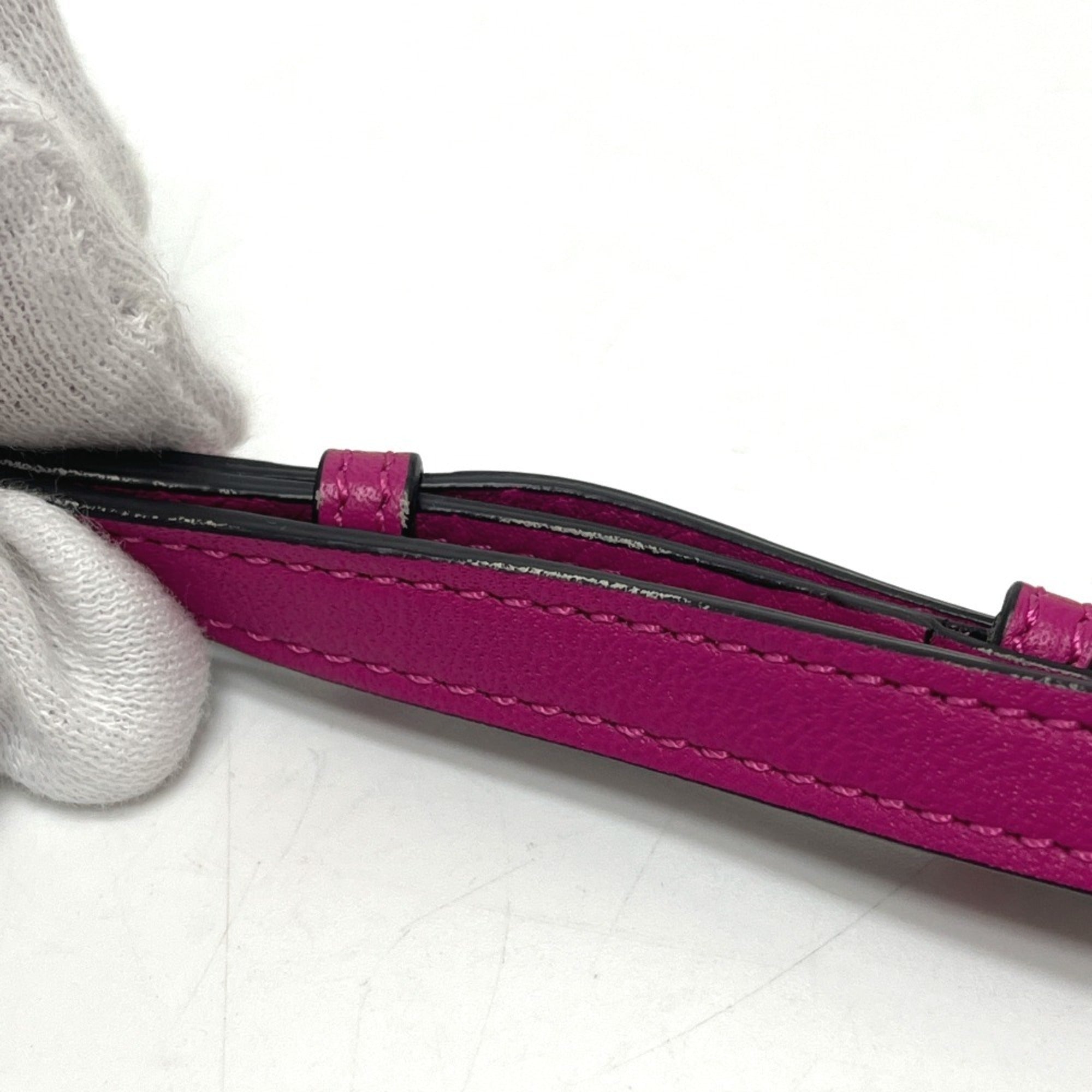 Loewe Pink Purple Leather Handbag Pouch (Pre-Owned)