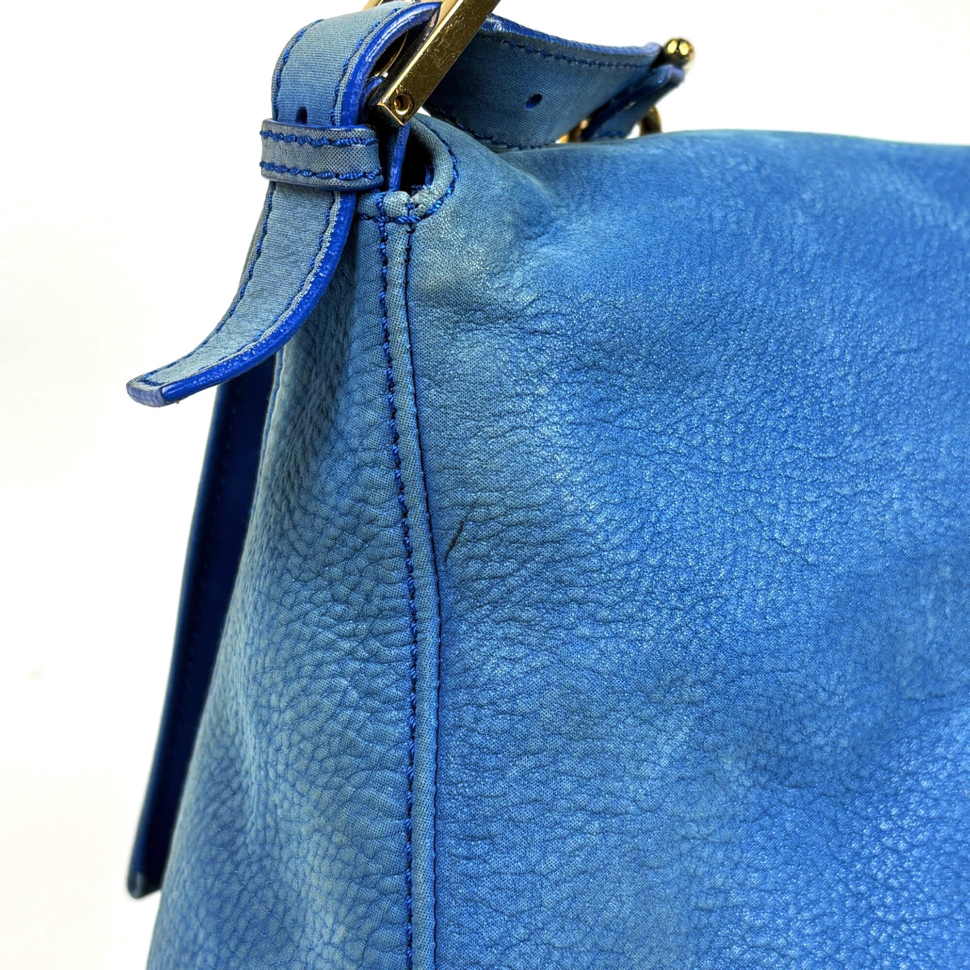 Fendi Blue Leather Shoulder Bag (Pre-Owned)