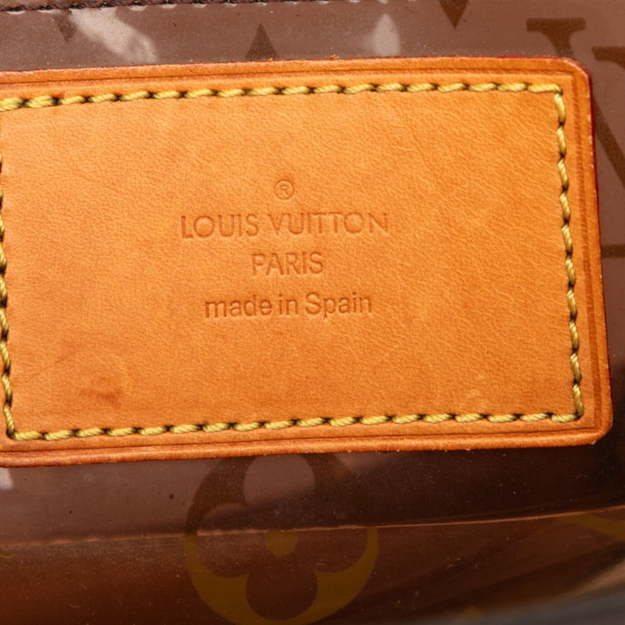 Louis Vuitton Beige Brown Vinyl Leather Handbag (Pre-Owned)