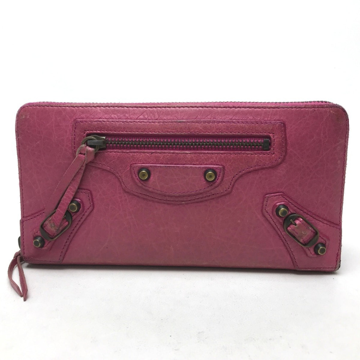 Balenciaga Pink Leather Long Wallet (Bi-Fold) (Pre-Owned)