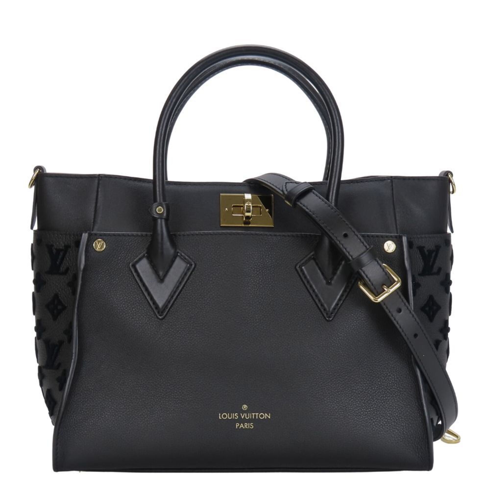 Louis Vuitton Black Noir Monogram Leather Tote Bag (Pre-Owned)