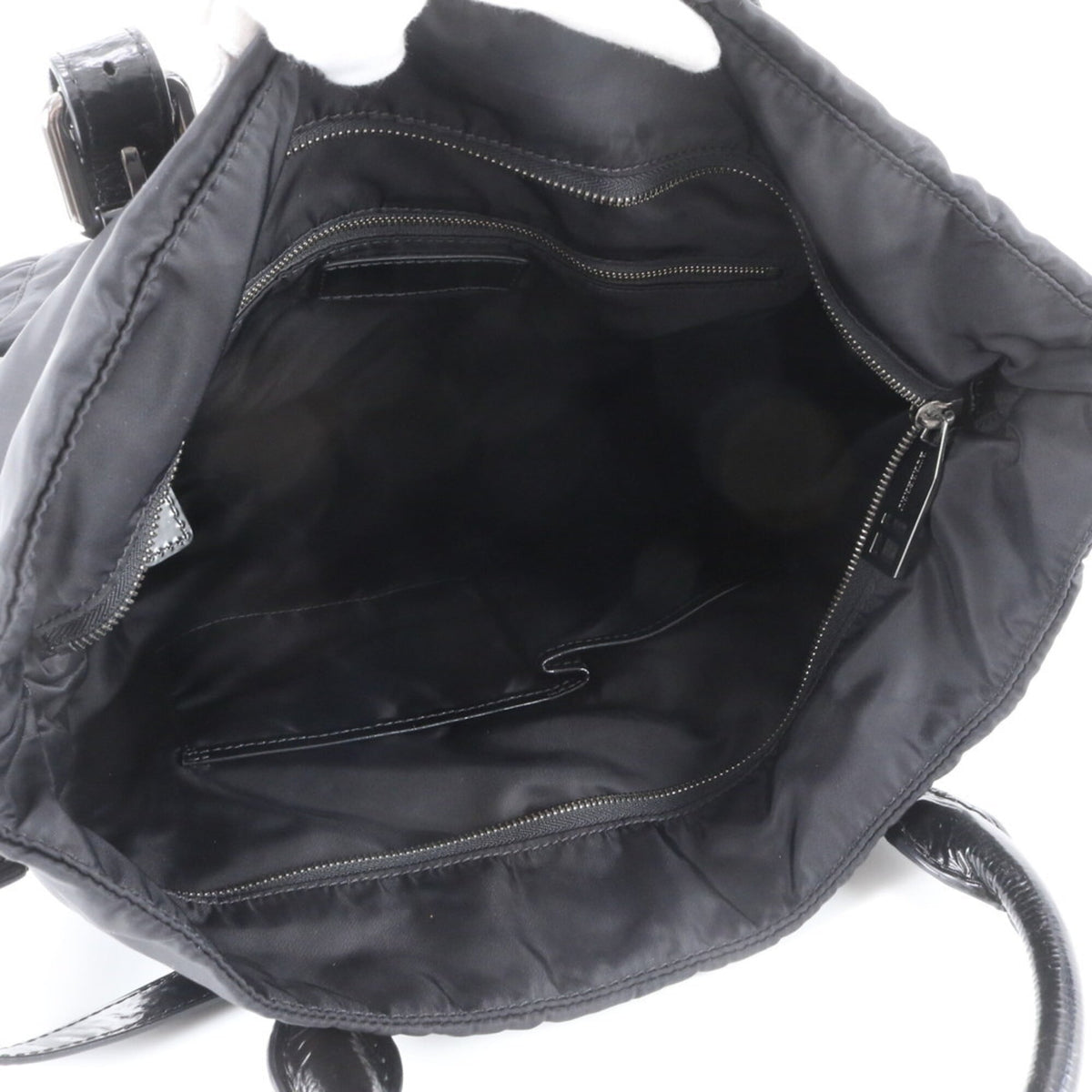Burberry Black Leather Nylon Shoulder Bag Tote Bag (Pre-Owned)