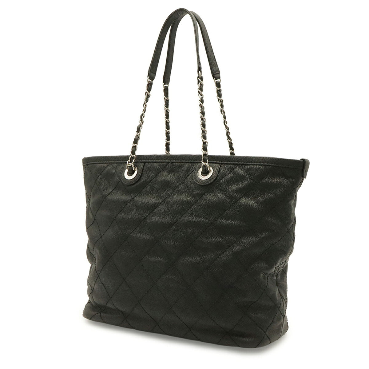 Chanel Black Grained Calfskin Shoulder Bag (Pre-Owned)