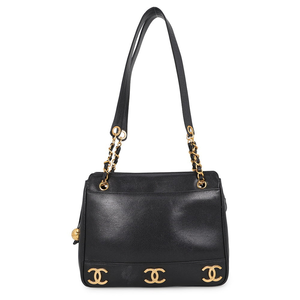 Chanel Black Grained Calfskin Tote Bag (Pre-Owned)