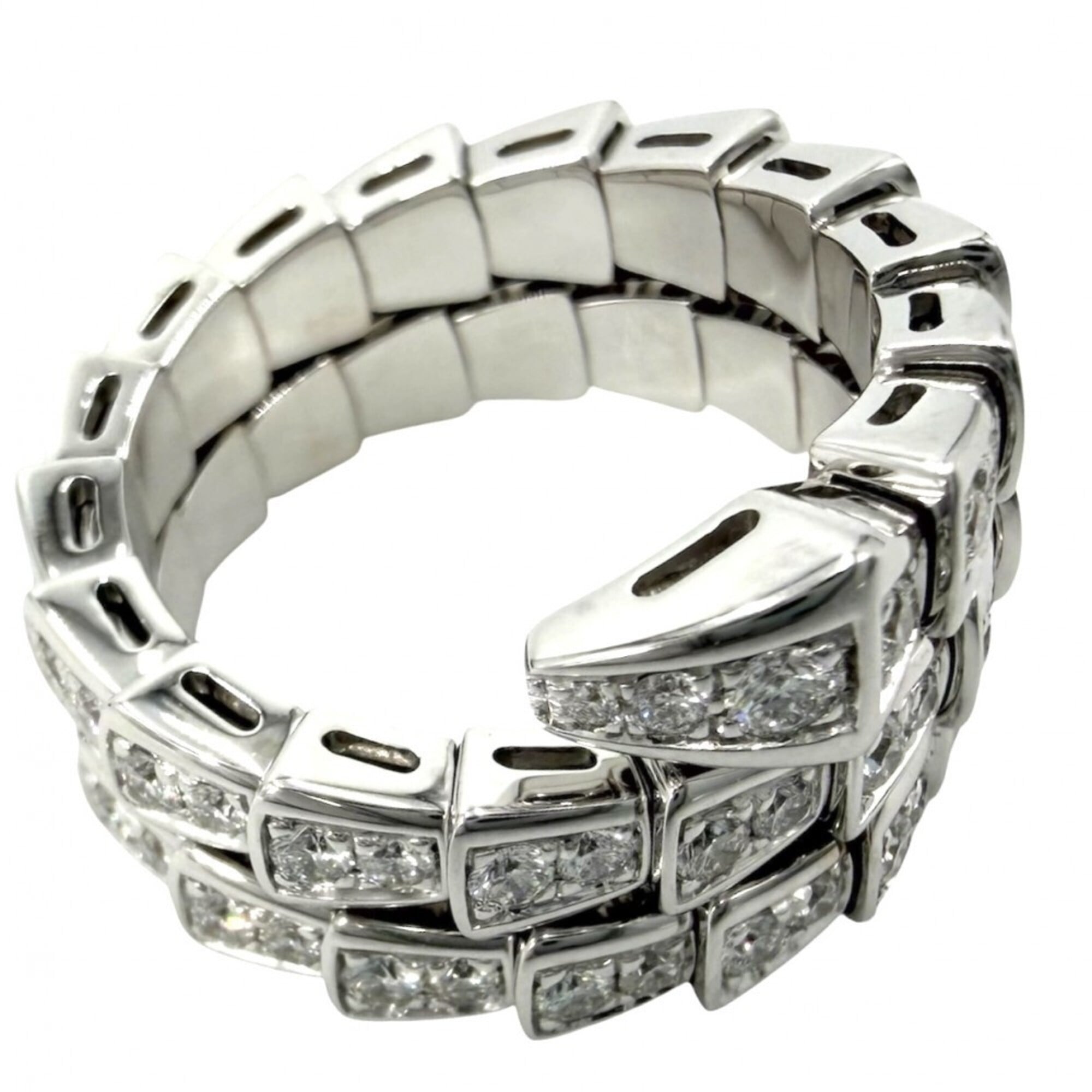 Bvlgari Serpenti Silver White Gold (18K) Band Ring (Pre-Owned)