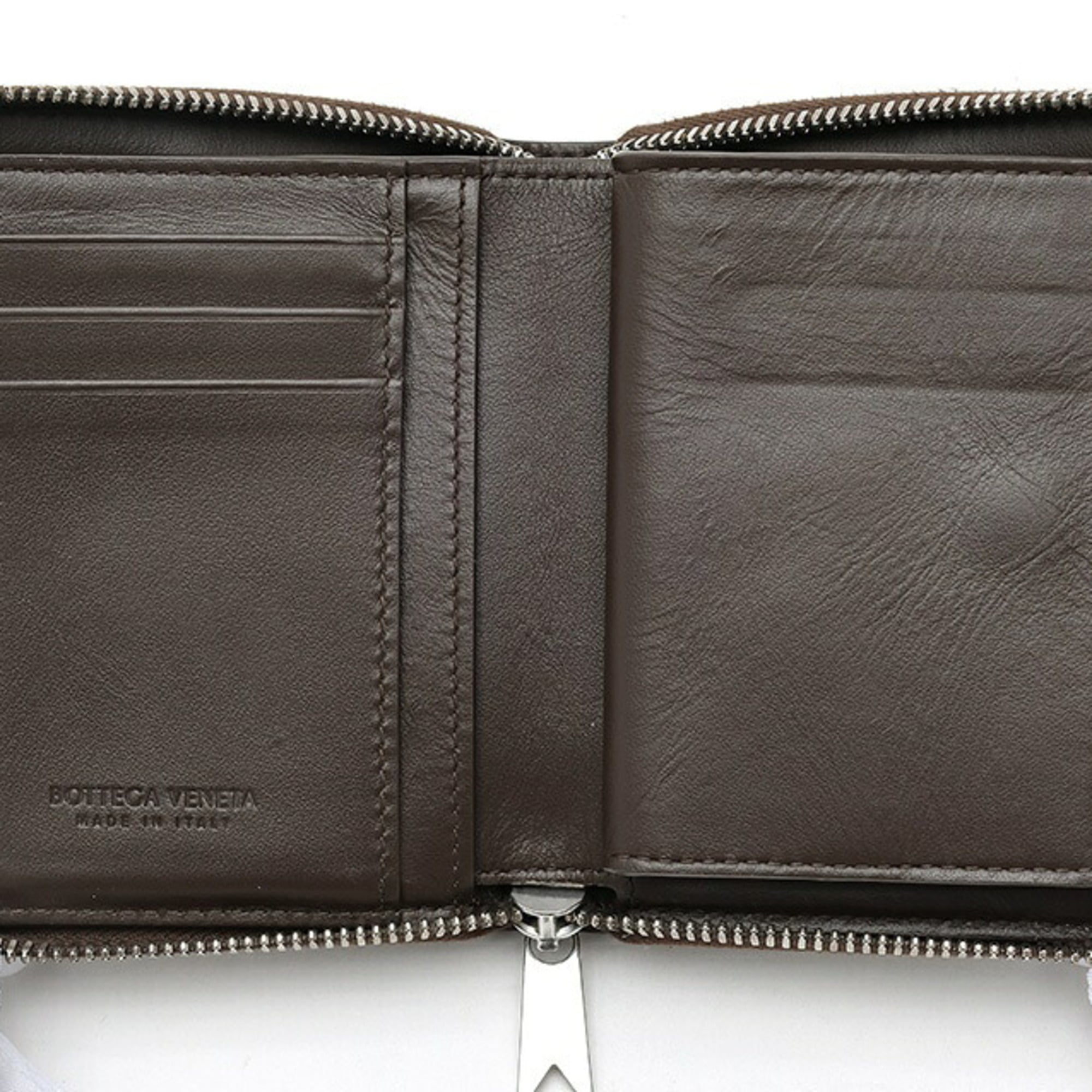 Bottega Veneta Dark Brown Intrecciato Leather Wallet (Bi-Fold) (Pre-Owned)