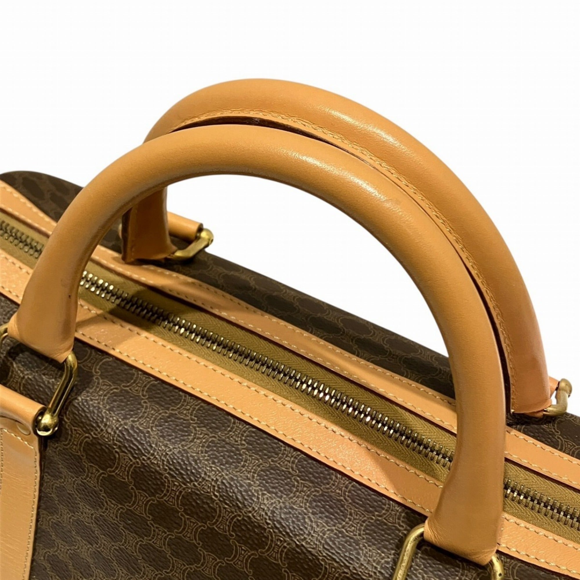 Celine Brown Pvc Leather Boston Bag (Pre-Owned)