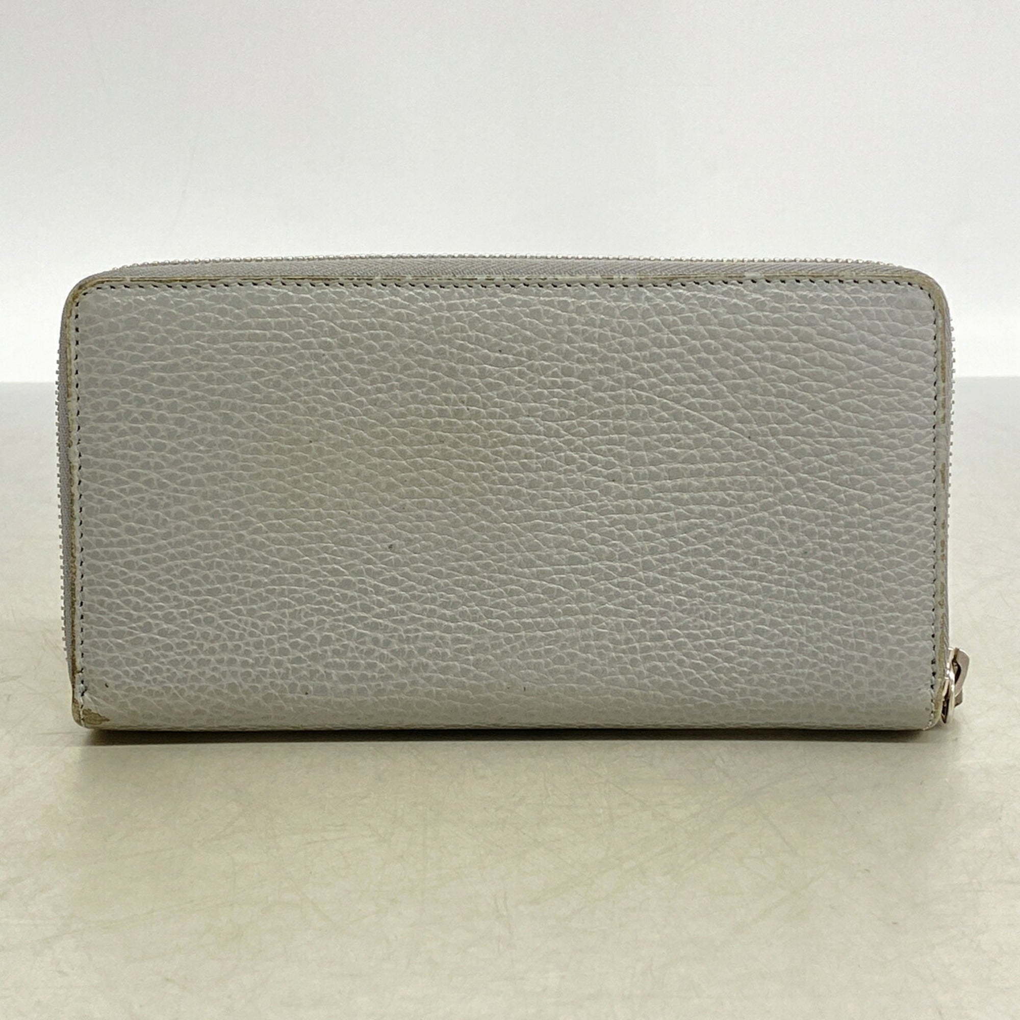 Gucci Gray Leather Long Wallet (Bi-Fold) (Pre-Owned)