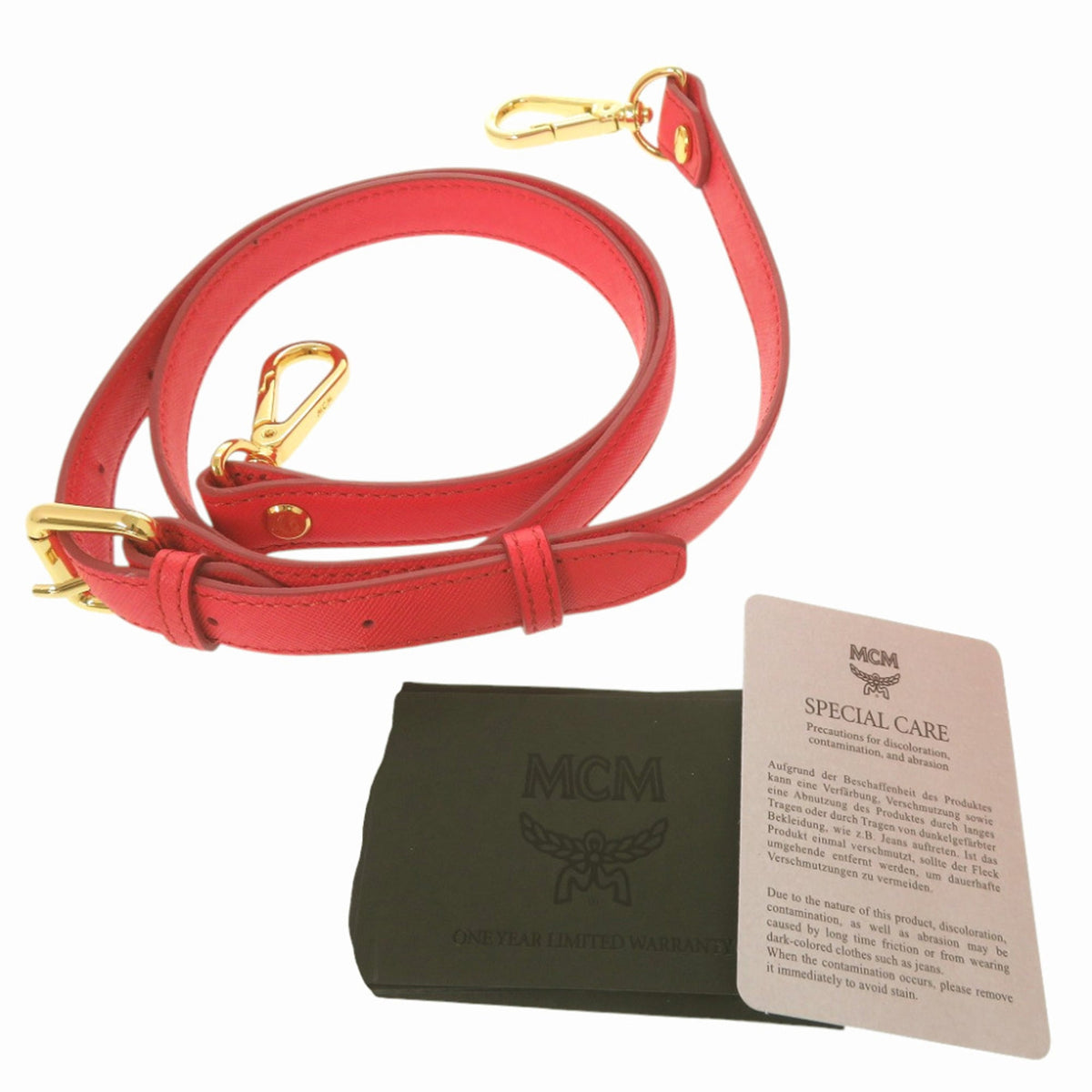 Mcm Red Color Leather Handbag (Pre-Owned)