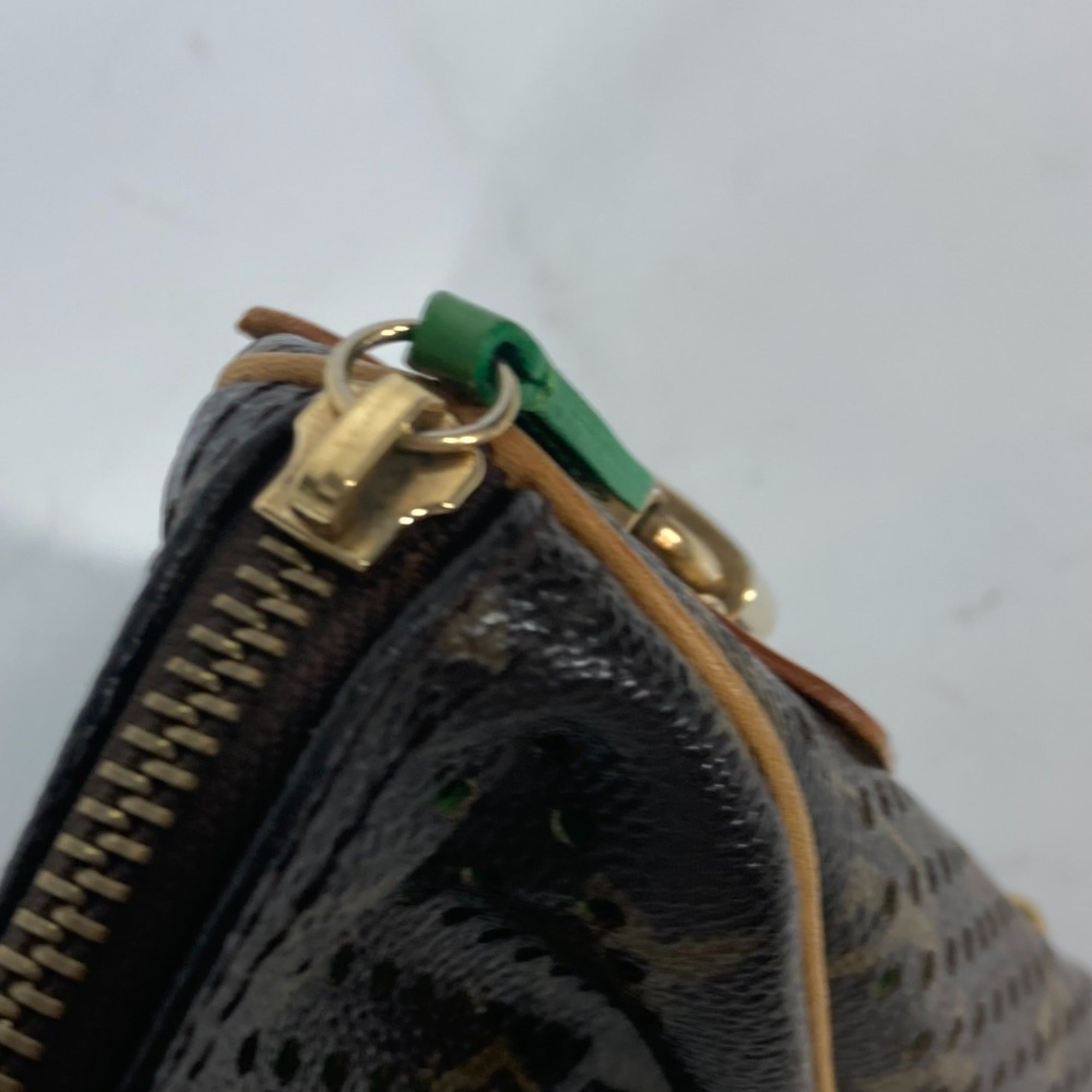 Louis Vuitton Brown Green Monogram Boston Bag Handbag (Pre-Owned)