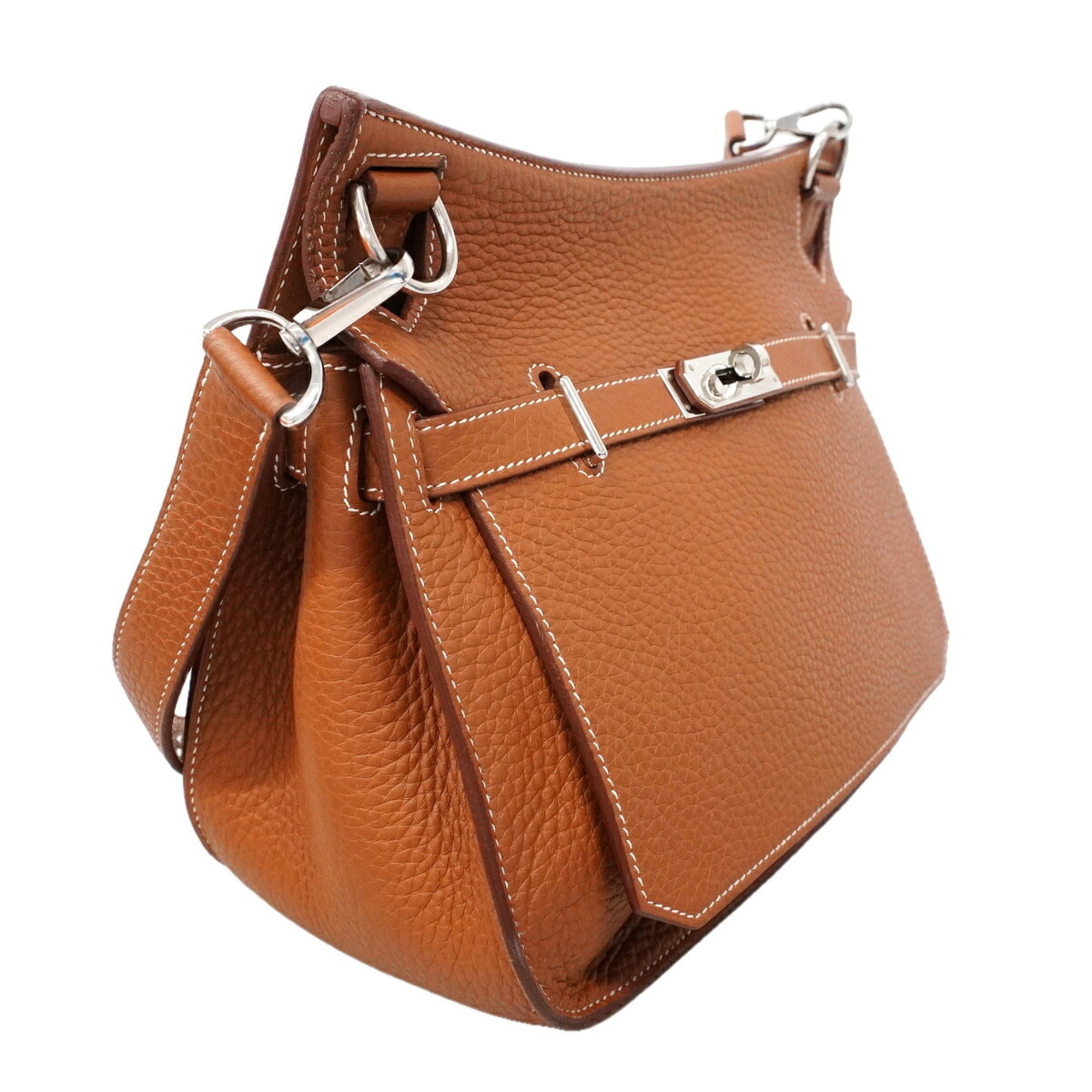 Hermes Gold Taurillon Clemence Leather Shoulder Bag (Pre-Owned)