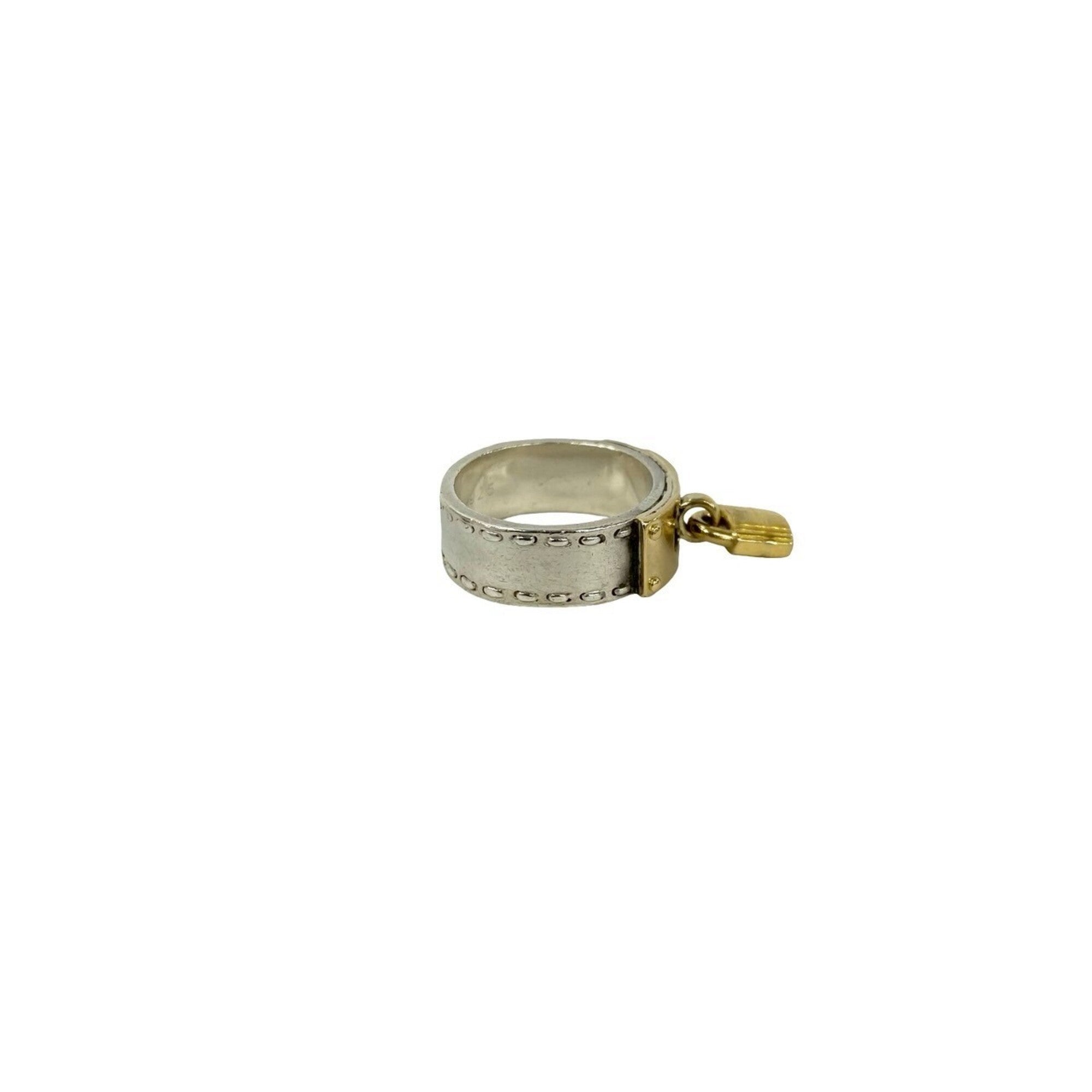 Hermes Gold Silver Yellow Gold (18K) Silver 925 Band Ring (Pre-Owned)