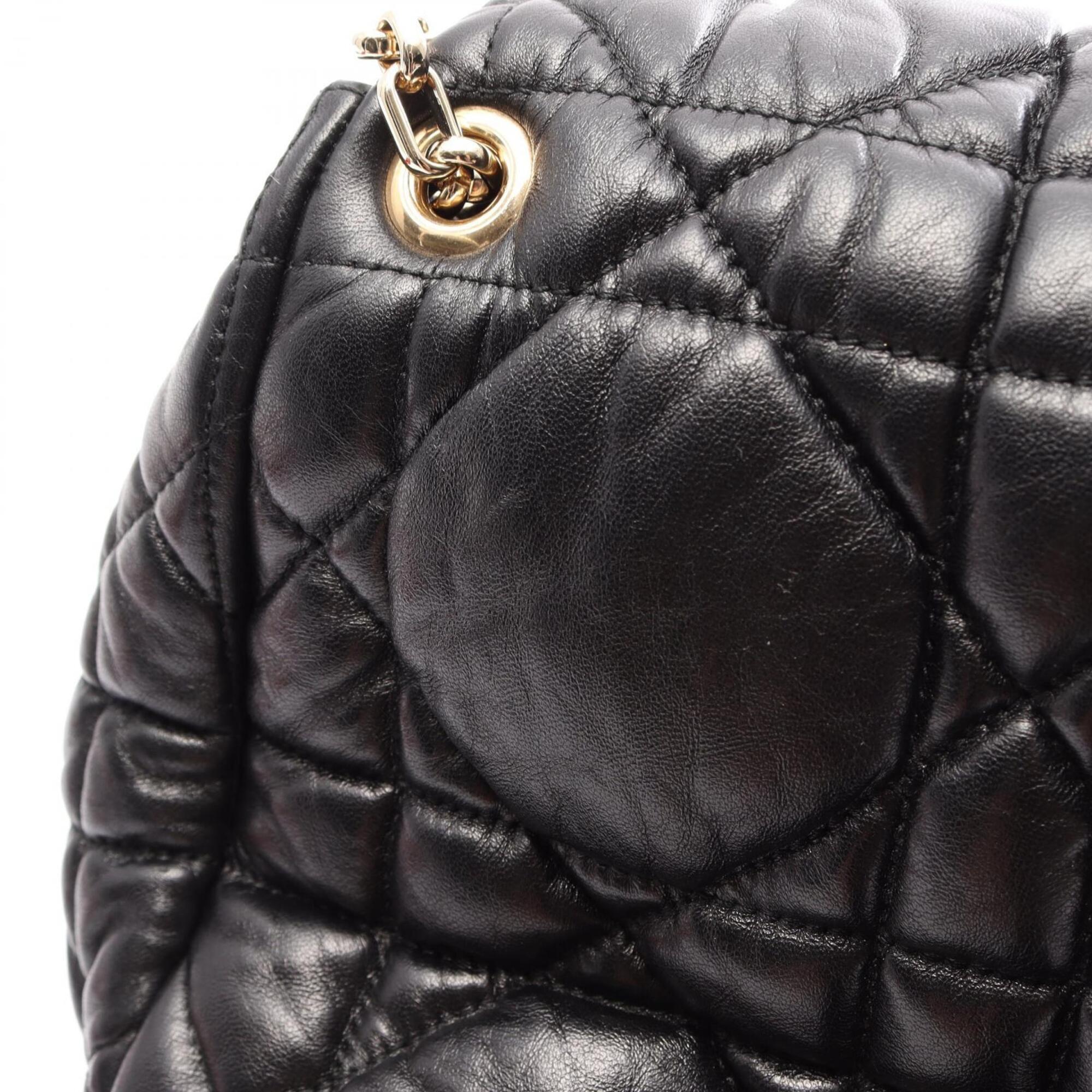 Christian Dior Black Leather Handbag Shoulder Bag (Pre-Owned)