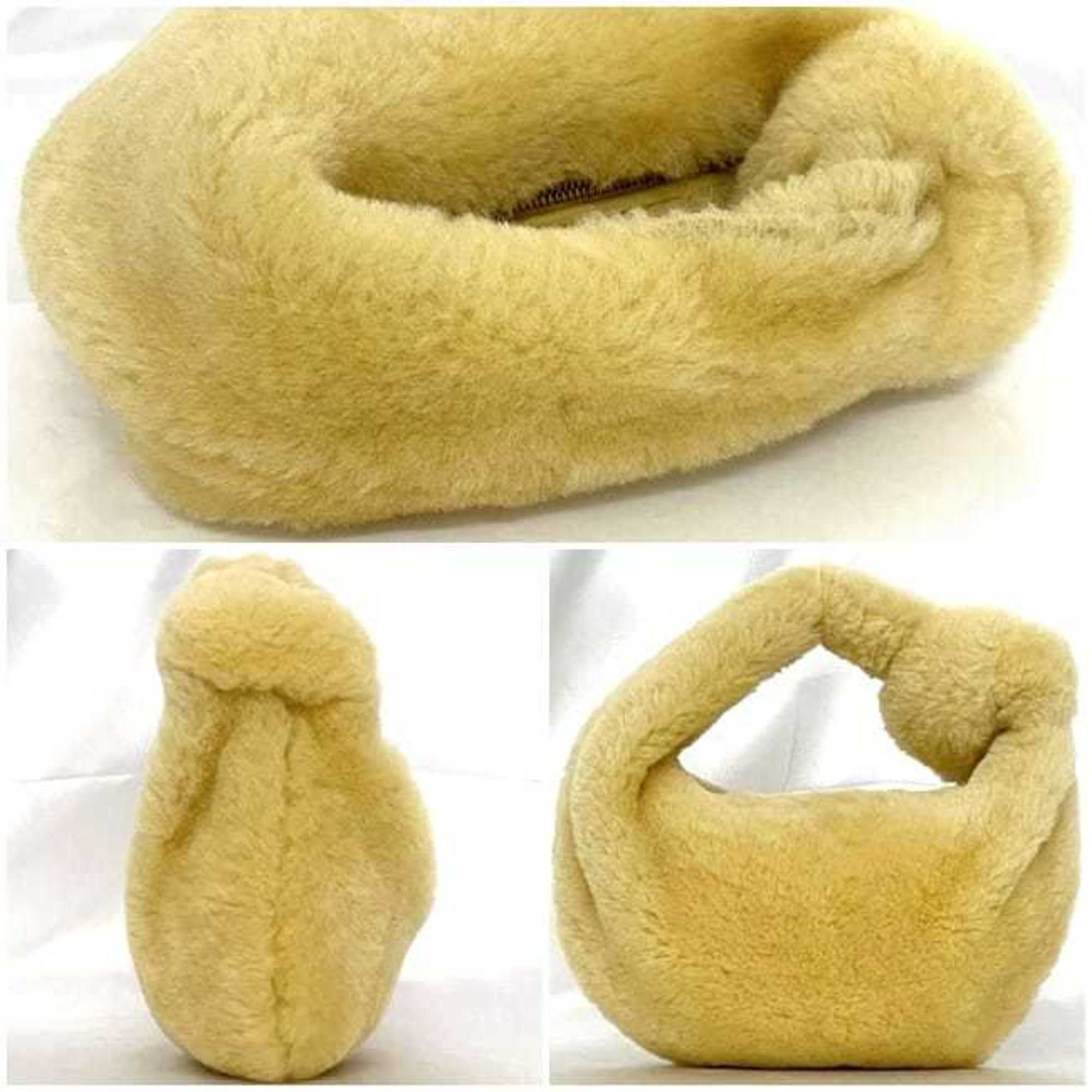Bottega Veneta Beige Yellow Fur Handbag (Pre-Owned)