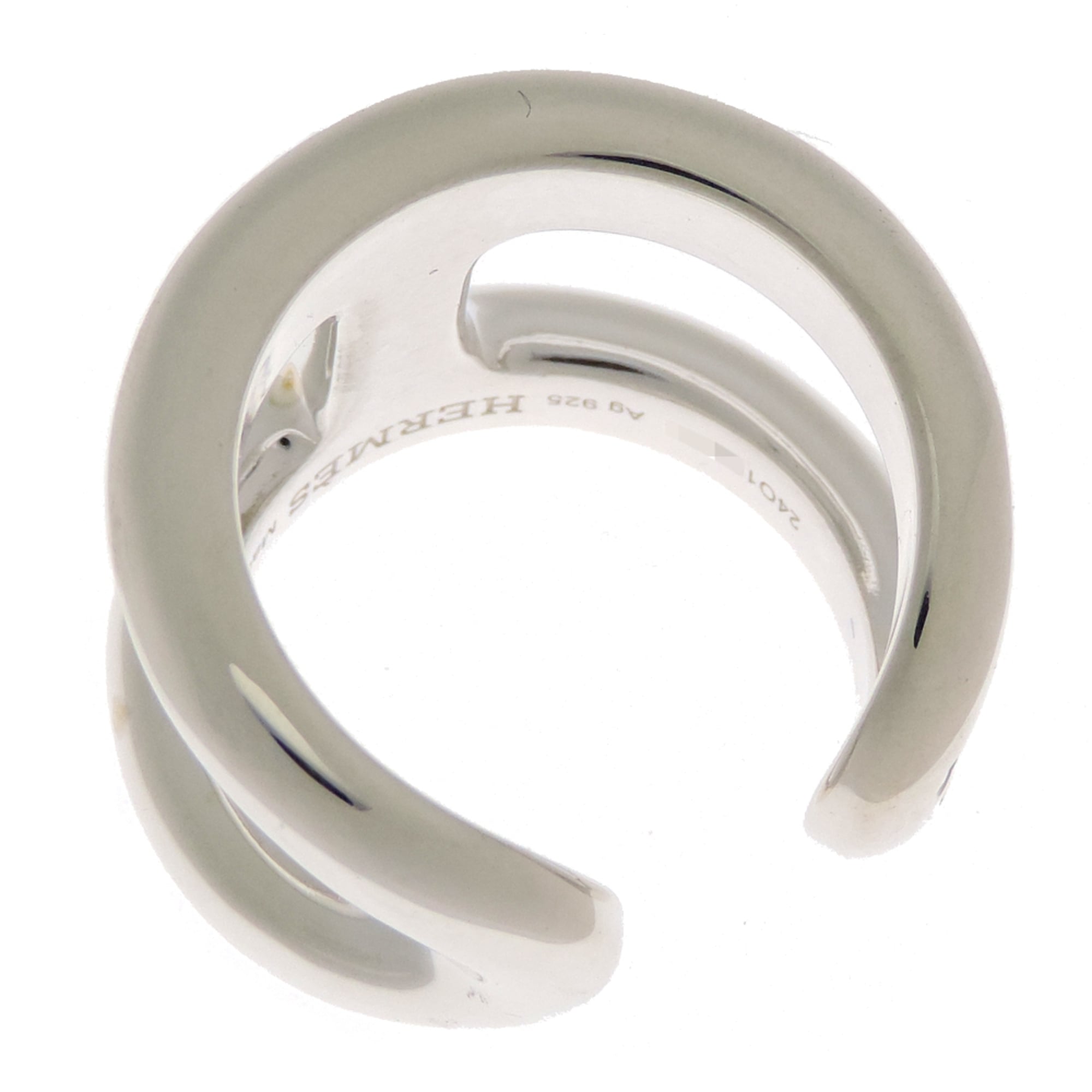 Hermes Silver 925 Band Ring (Pre-Owned)