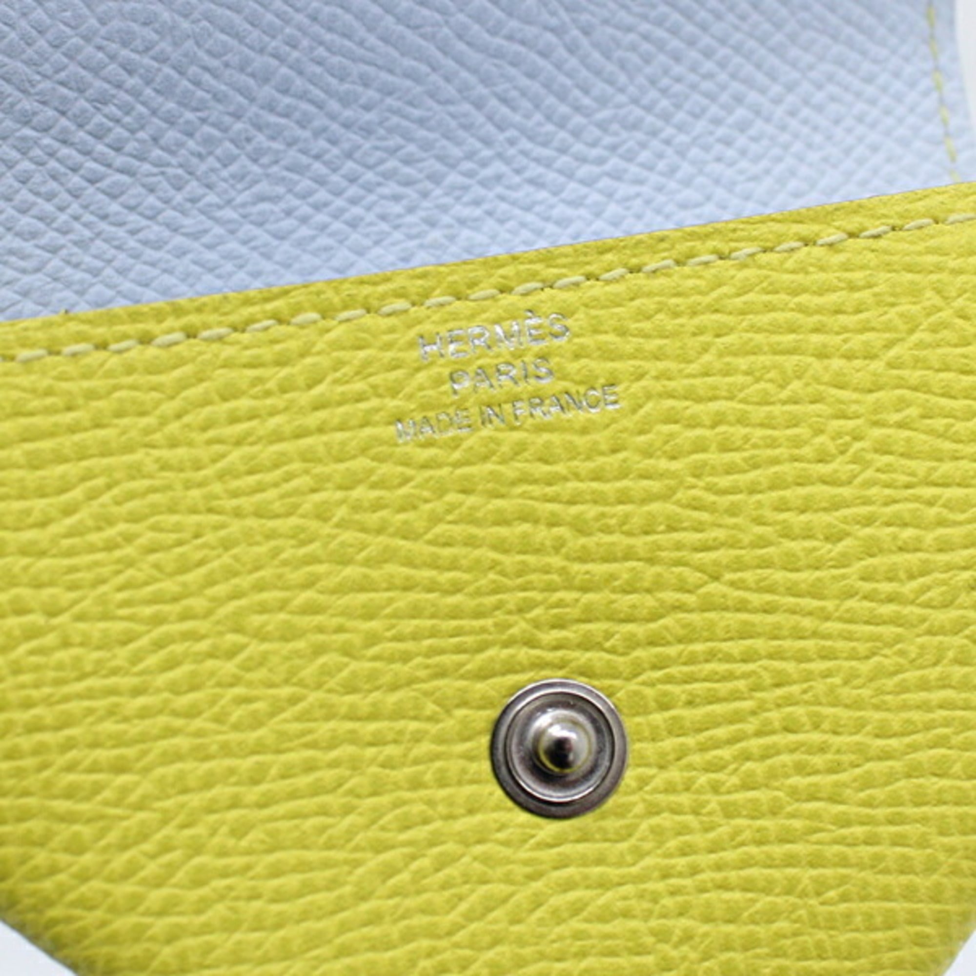 Hermes Lime Epsom Leather Coin Purse/Coin Case (Pre-Owned)