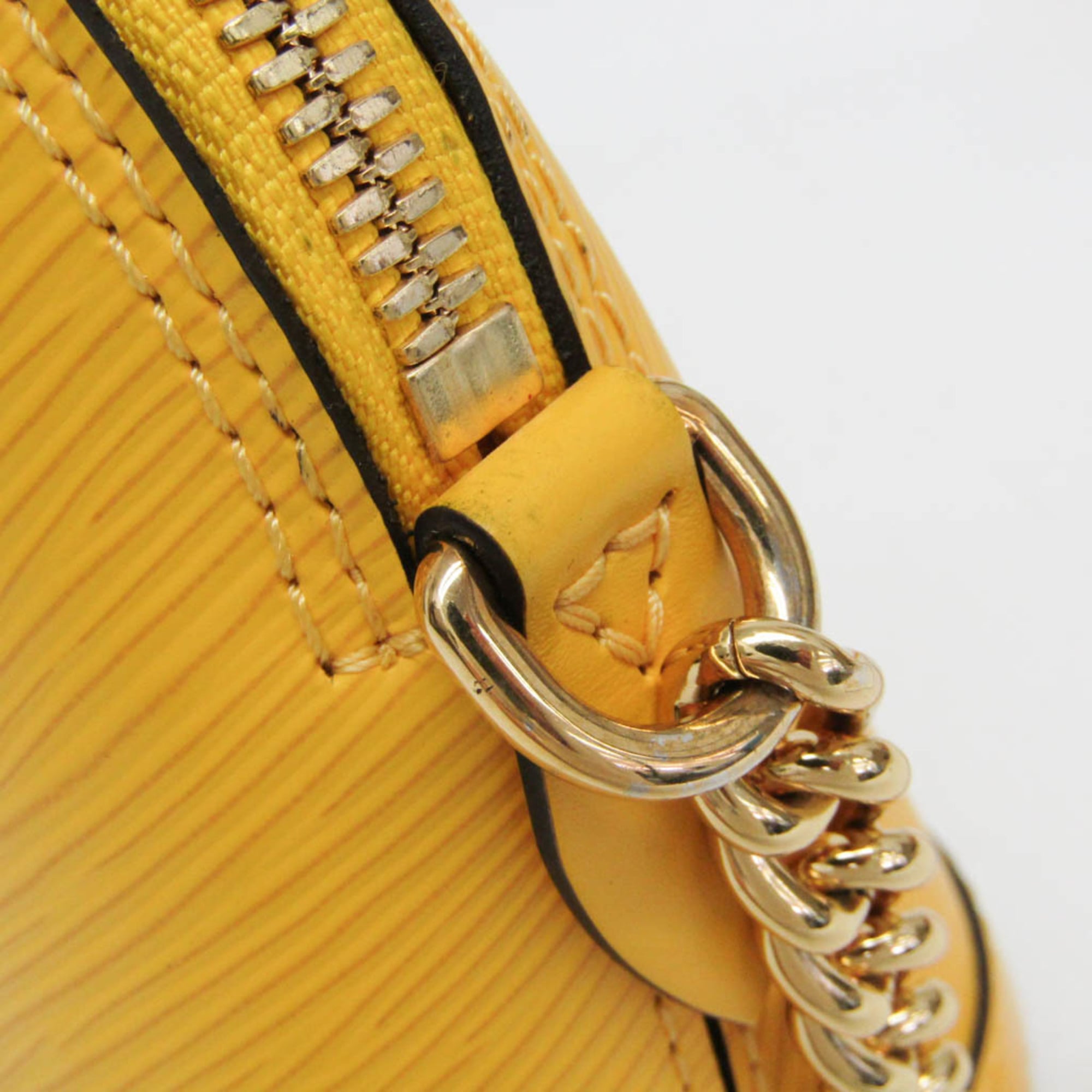 Louis Vuitton Alma Chain Handbag Epi Leather Yellow Leather Shoulder Bag Bag (Pre-Owned)