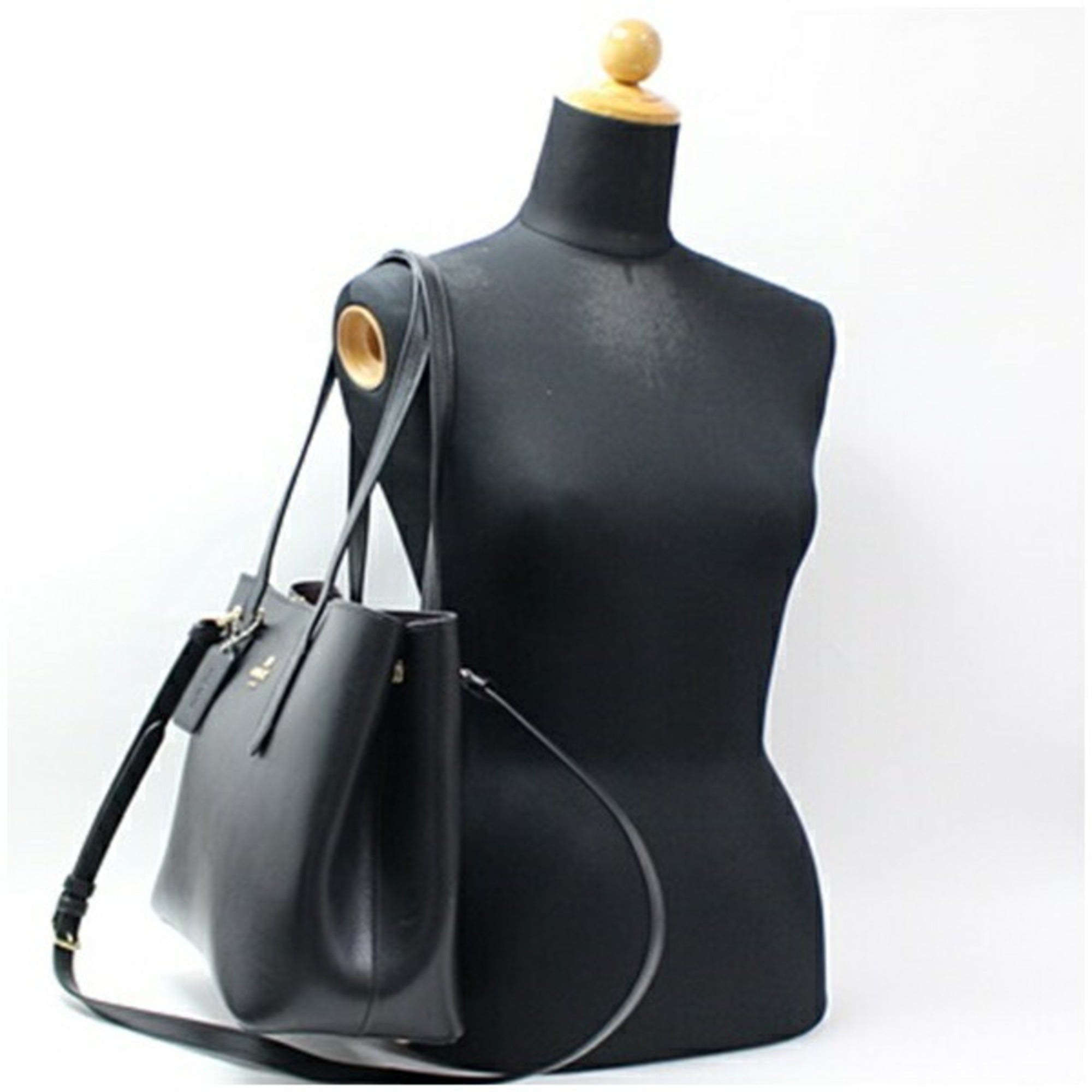 Coach Black Dark Brown Leather Tote Bag (Pre-Owned)