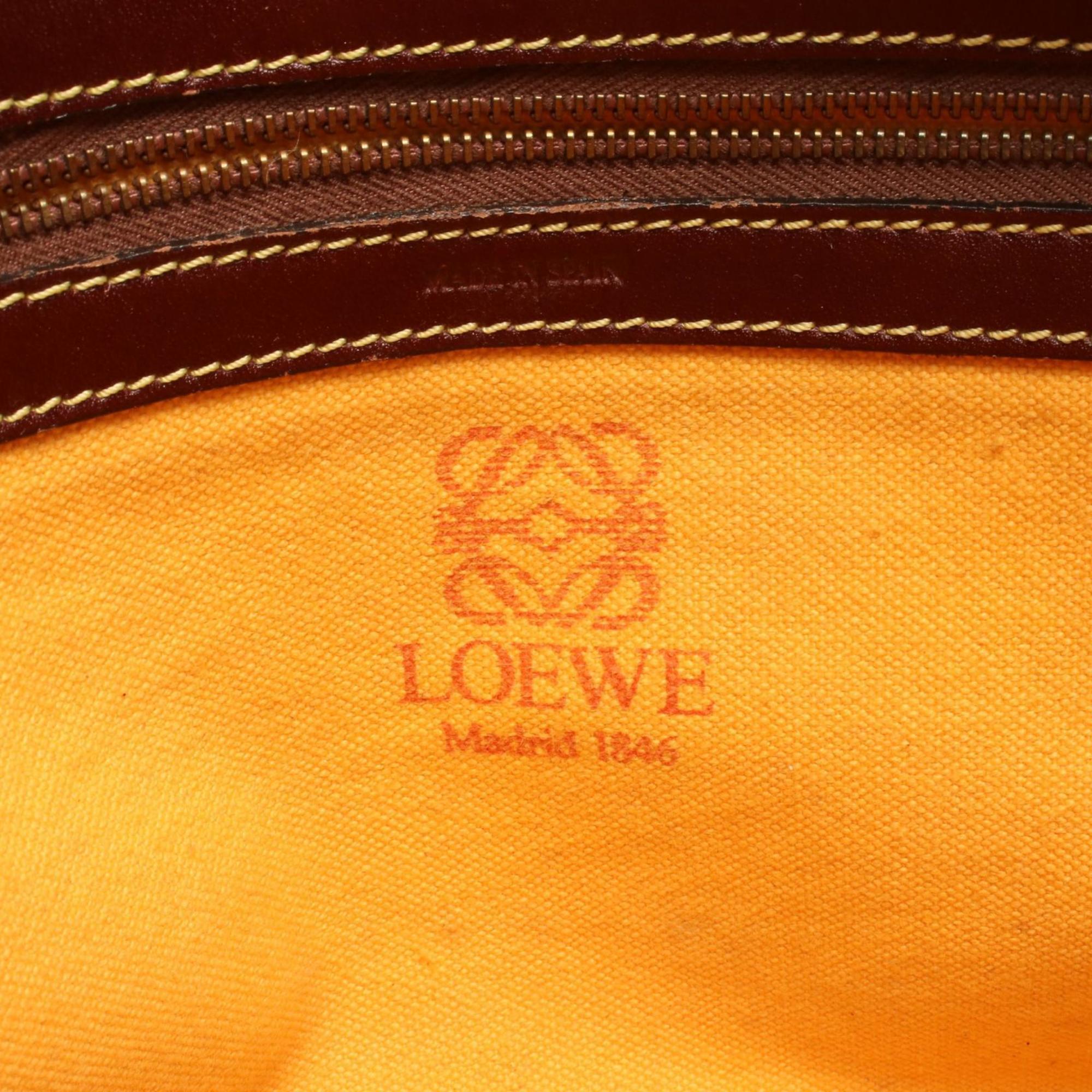 Loewe Brown Khaki Suede Leather Shoulder Bag (Pre-Owned)