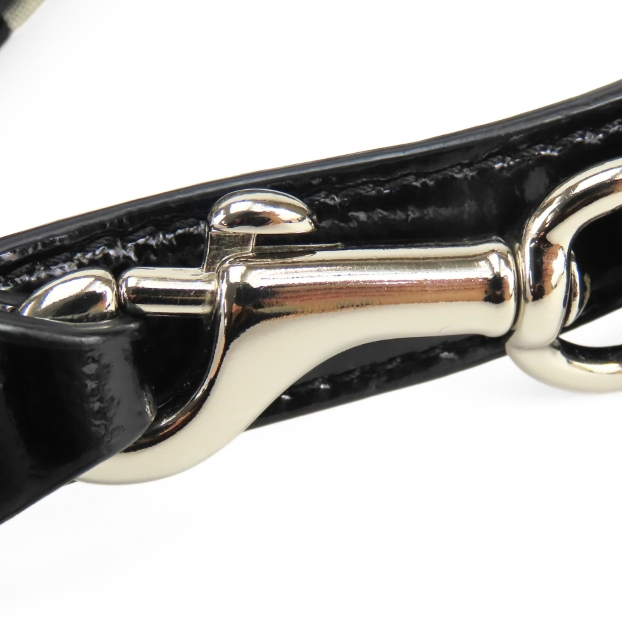Coach Black Gray Canvas Patent Leather Shoulder Bag (Pre-Owned)