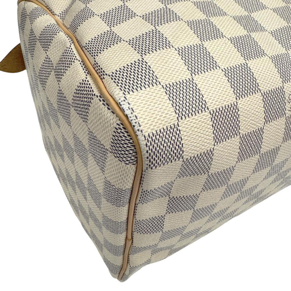 Louis Vuitton White Damier Azur Boston Bag Handbag (Pre-Owned)
