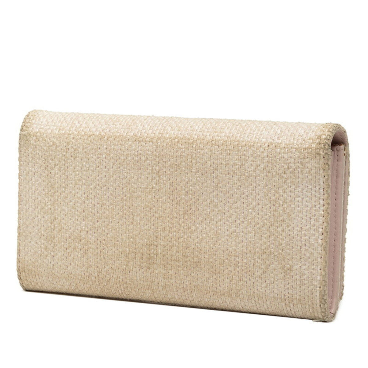Chanel Pink White Tweed Long Wallet (Bi-Fold) (Pre-Owned)