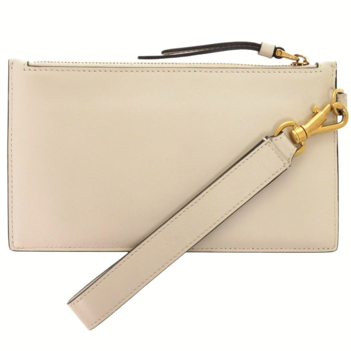 Tod's Ivory Leather Metal Leather Pouch (Pre-Owned)