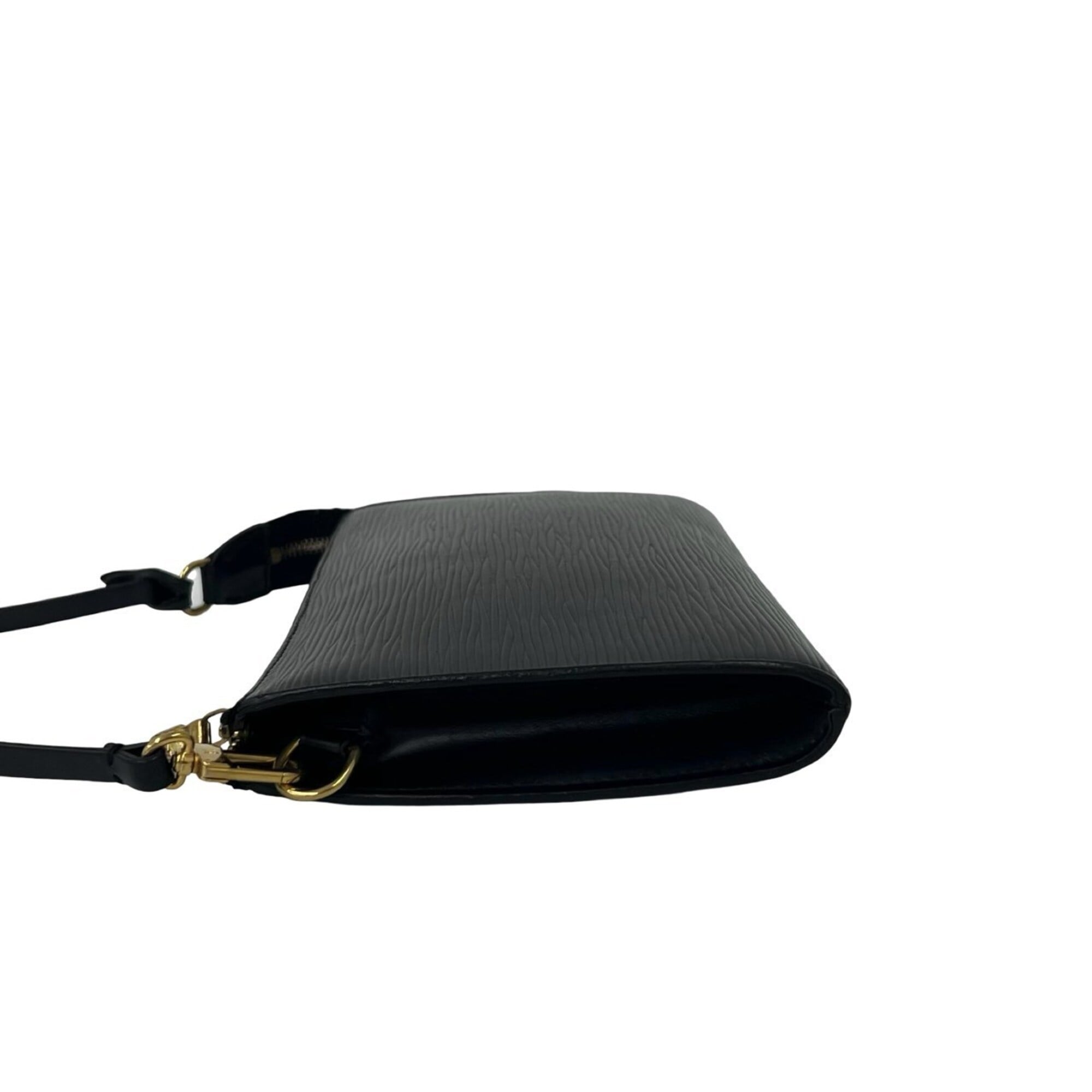 Louis Vuitton Black Leather Handbag Pochette Pouch (Pre-Owned)