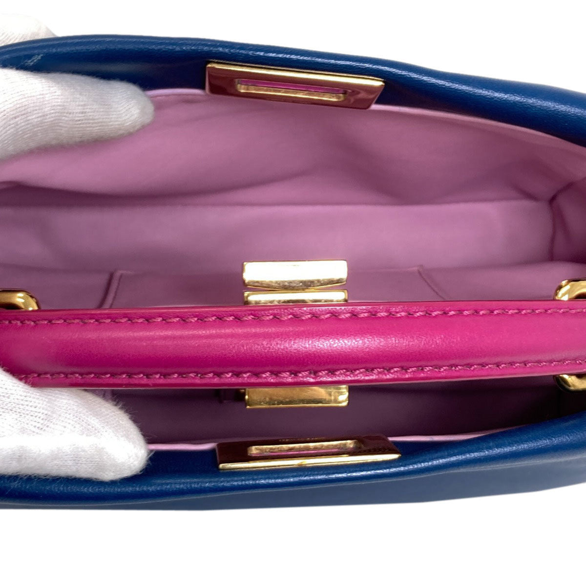Fendi Blue Purple Leather Handbag (Pre-Owned)