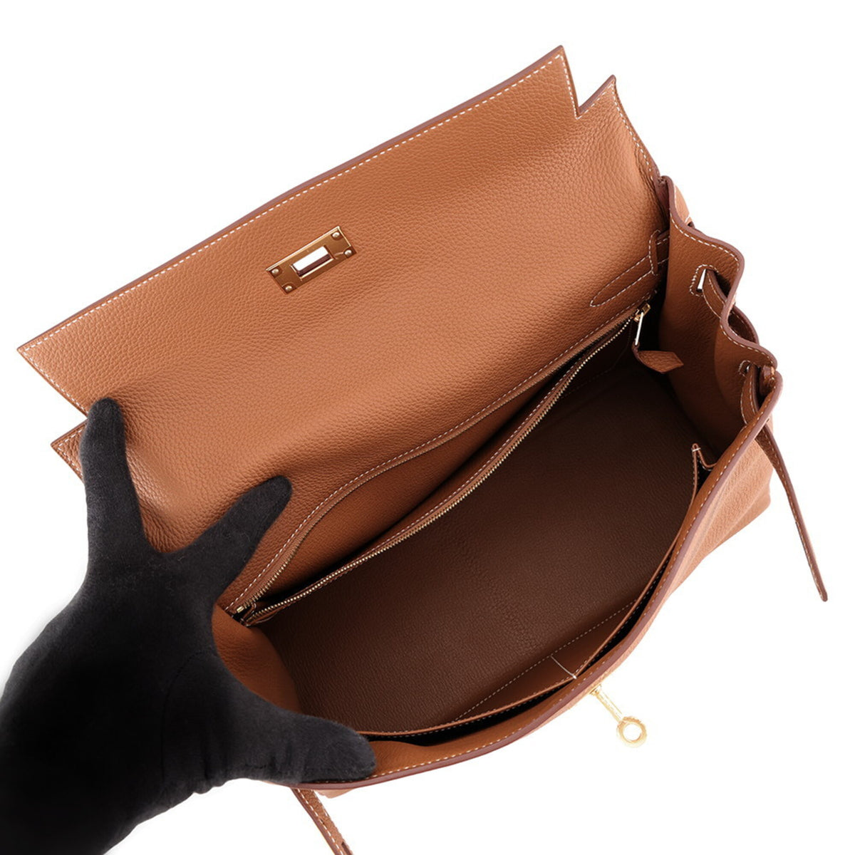 Hermes Gold Togo Leather Handbag (Pre-Owned)