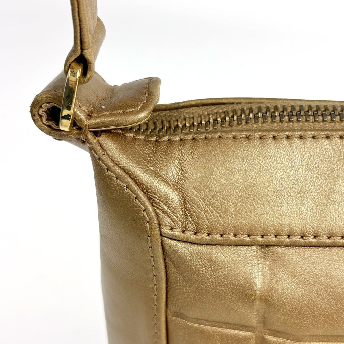 Chanel Chocolate Bar Gold Leather Shoulder Bag (Pre-Owned)