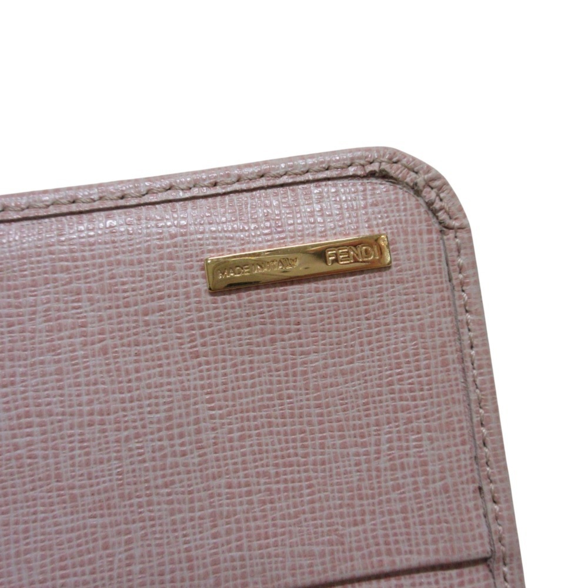 Fendi Pink Leather Long Wallet (Bi-Fold) (Pre-Owned)