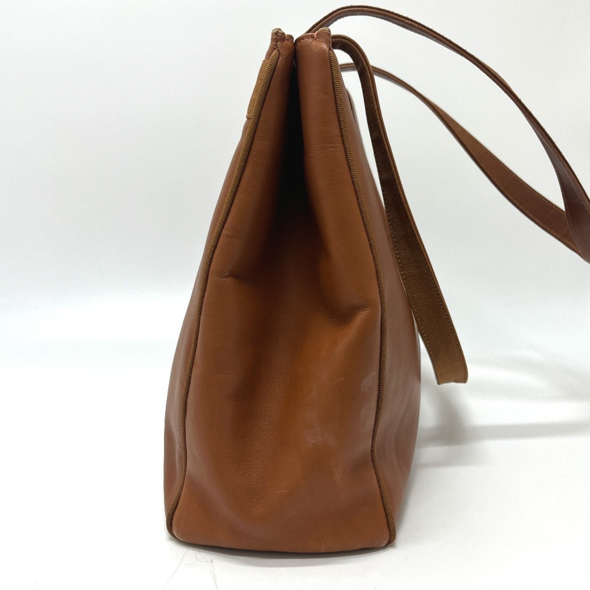 Salvatore Ferragamo Brown Leather Handbag Tote Bag (Pre-Owned)