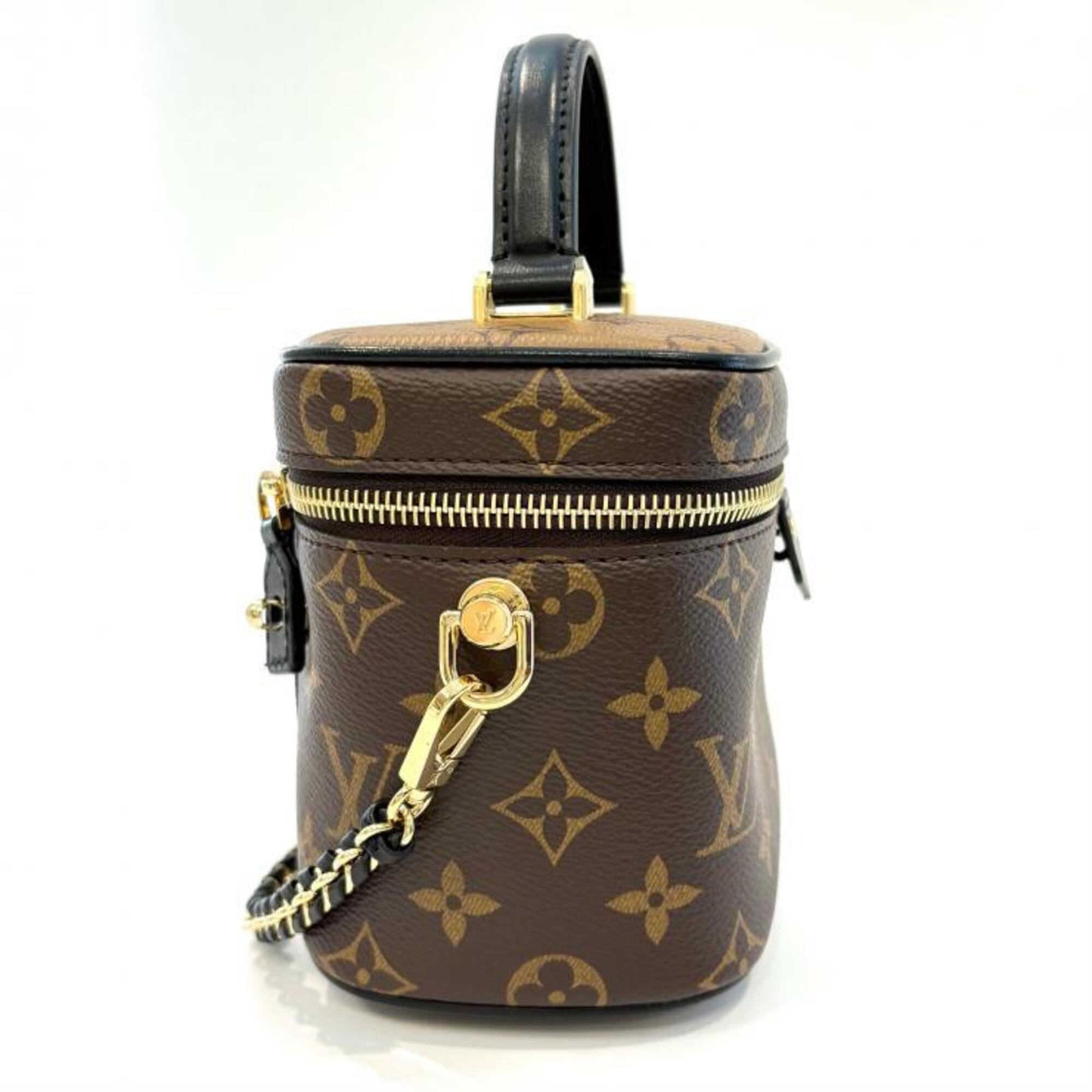 Louis Vuitton Black Brown Monogram Reverse Monogram Reverse Shoulder Bag Vanity Bag (Pre-Owned)
