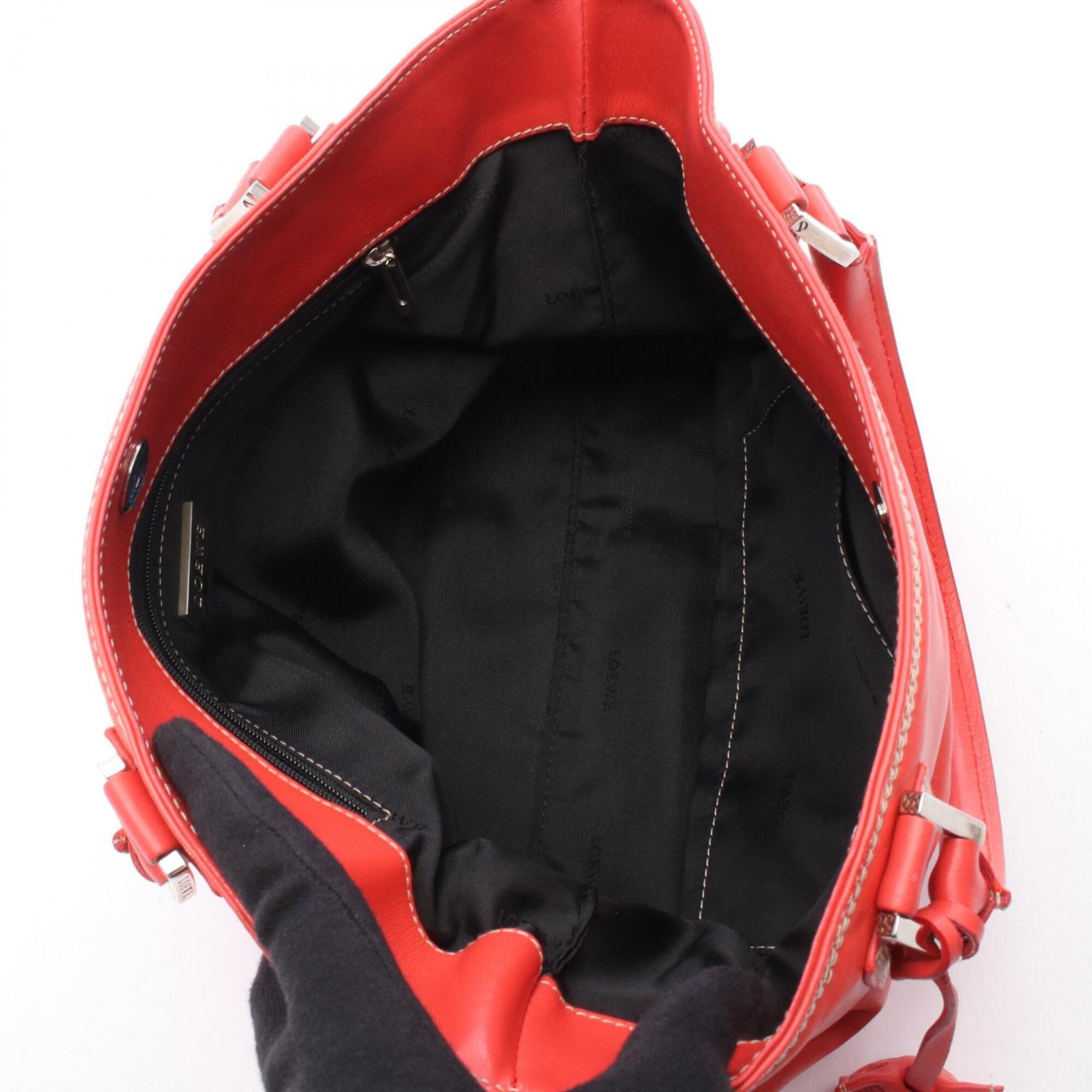 Loewe Red Color Leather Handbag (Pre-Owned)