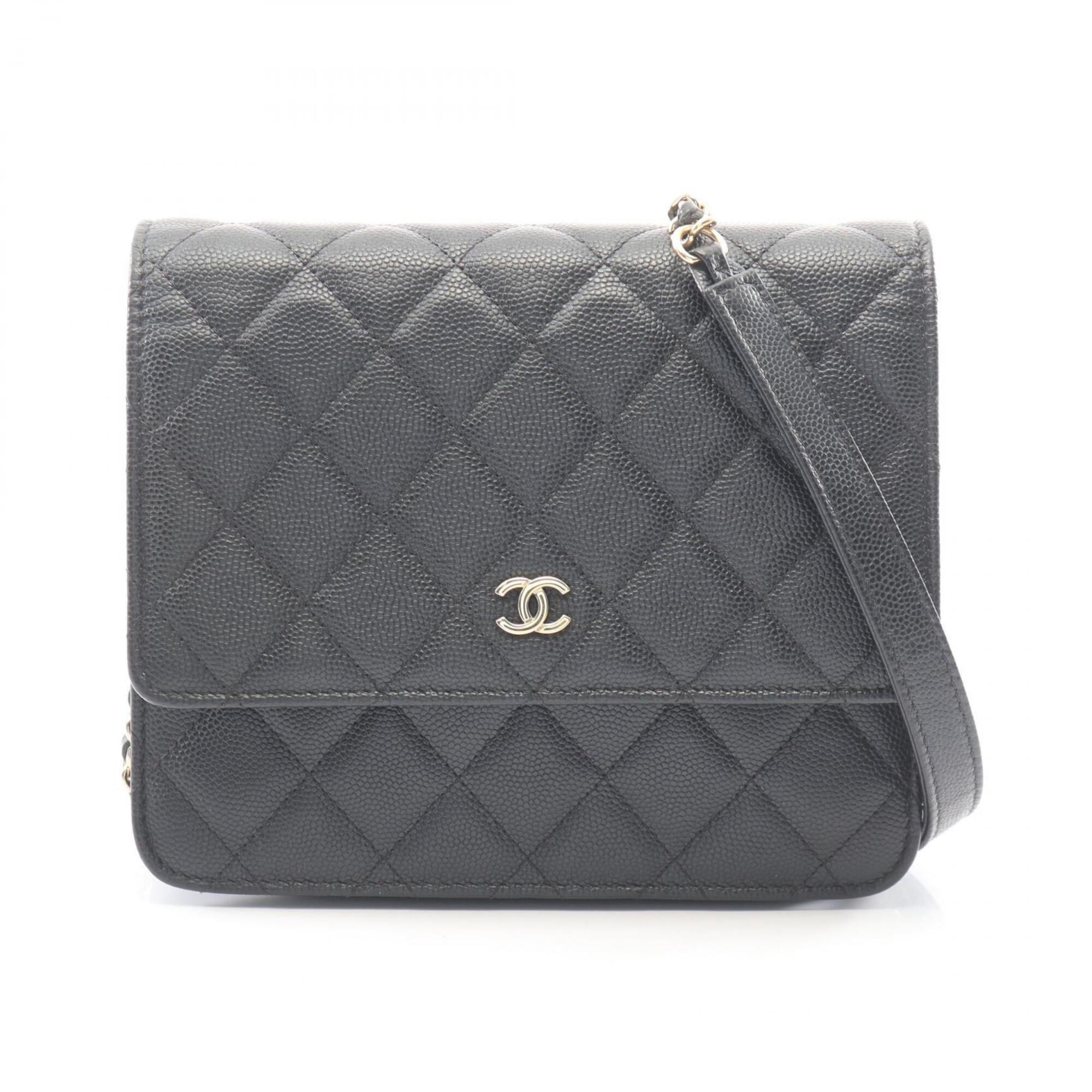 Chanel Black Grained Calfskin Handbag Shoulder Bag (Pre-Owned)