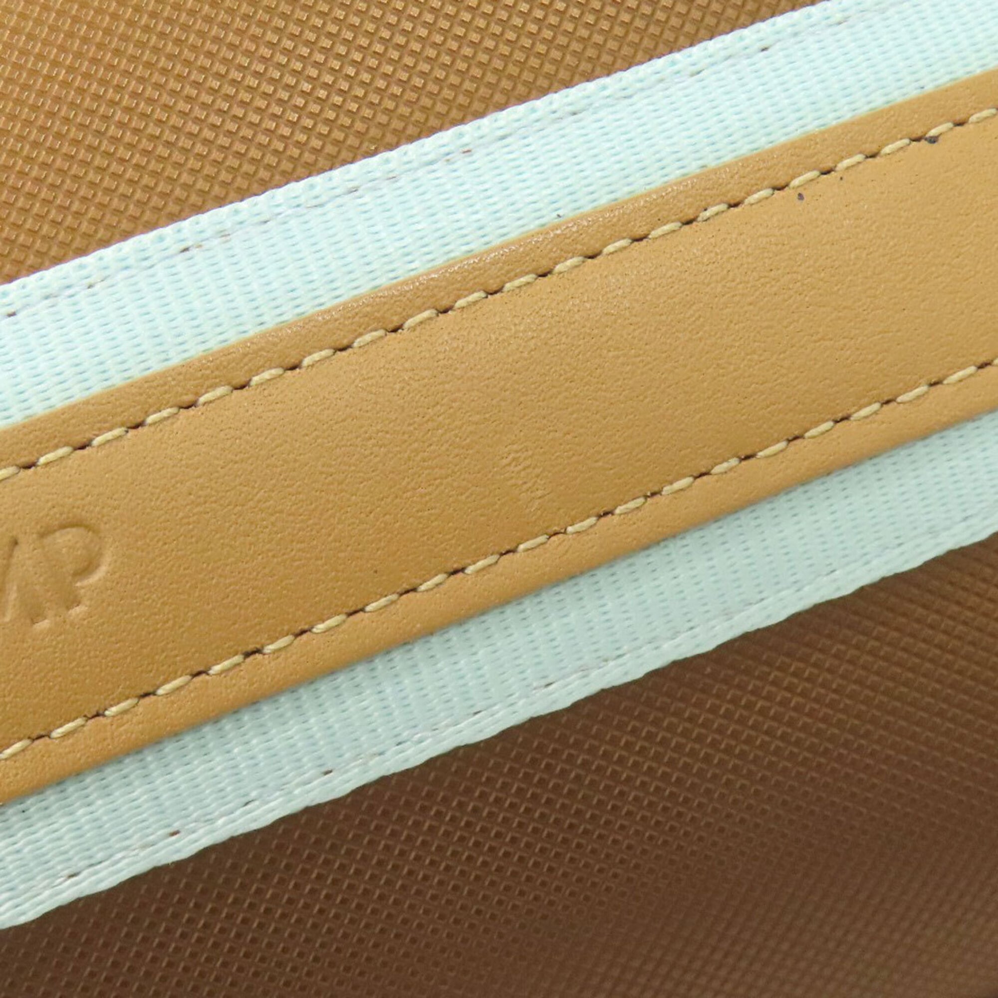 Longchamp Brown Light Blue Leather Shoulder Bag (Pre-Owned)