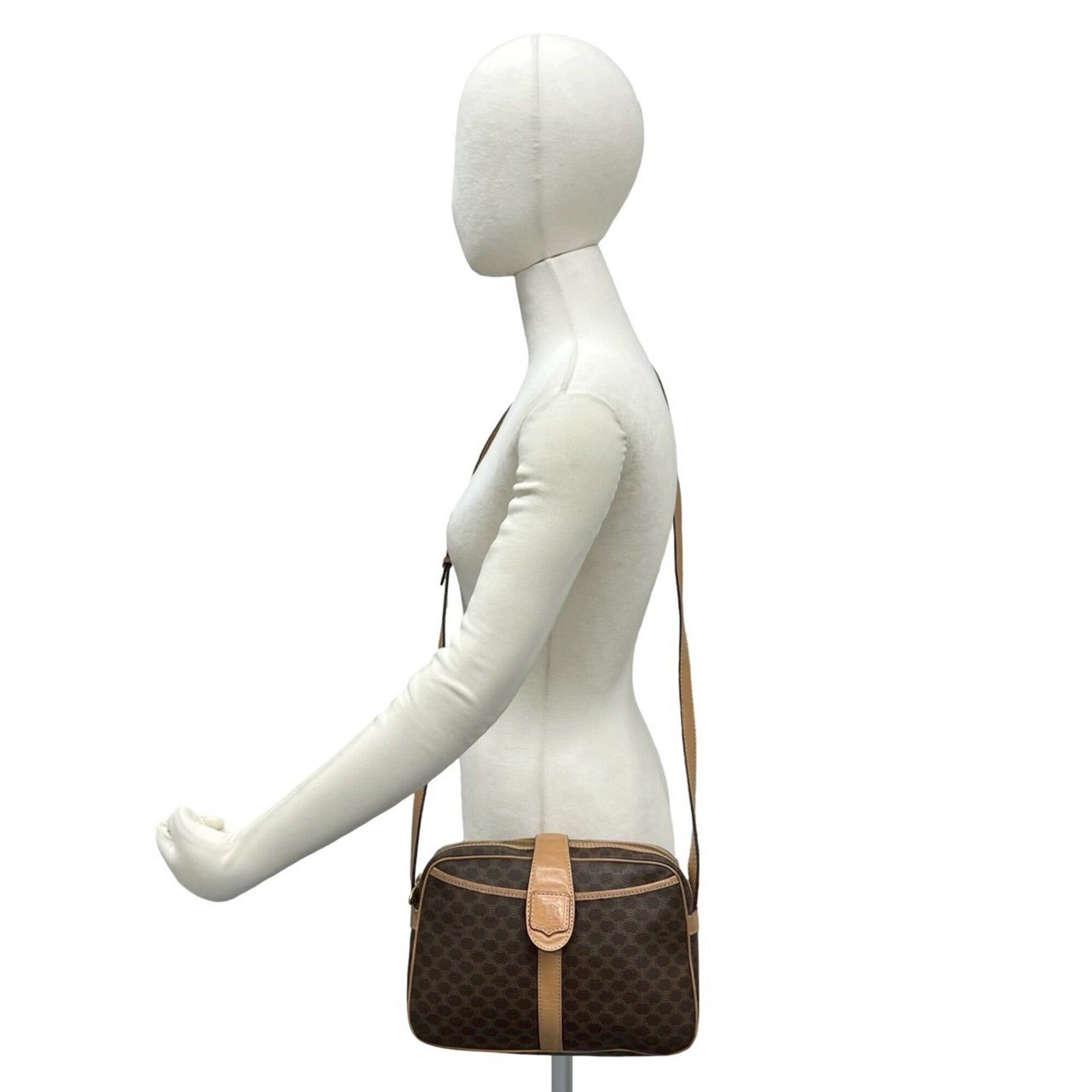 Celine Brown Leather Pvc Pochette Shoulder Bag (Pre-Owned)