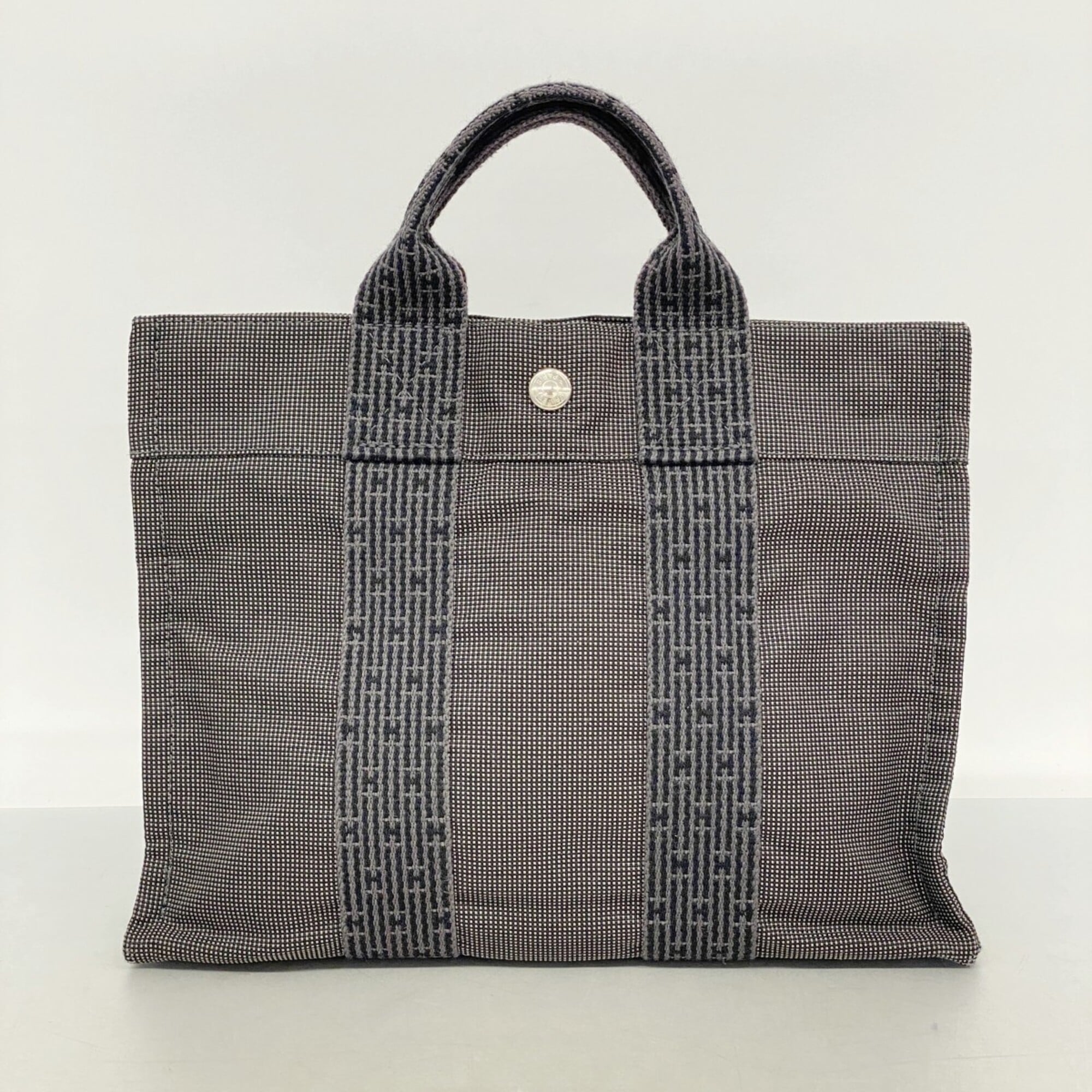 Hermes Gray Canvas Tote Bag (Pre-Owned)