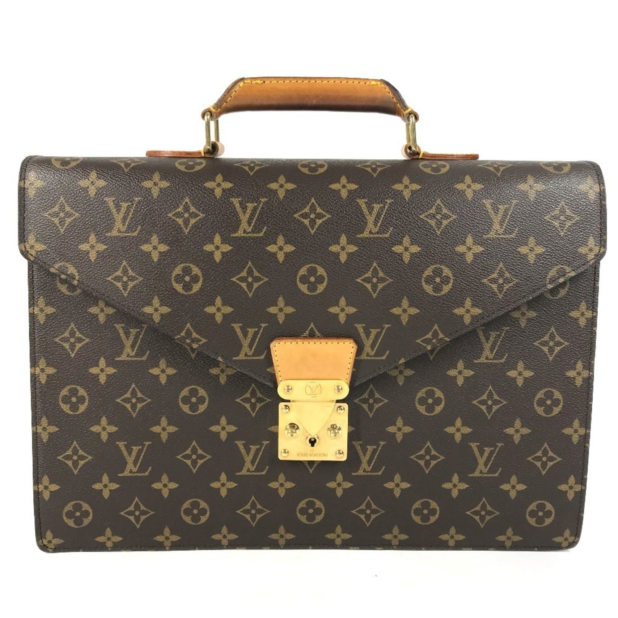 Louis Vuitton Brown Monogram Monogram Briefcase Handbag Tote Bag (Pre-Owned)