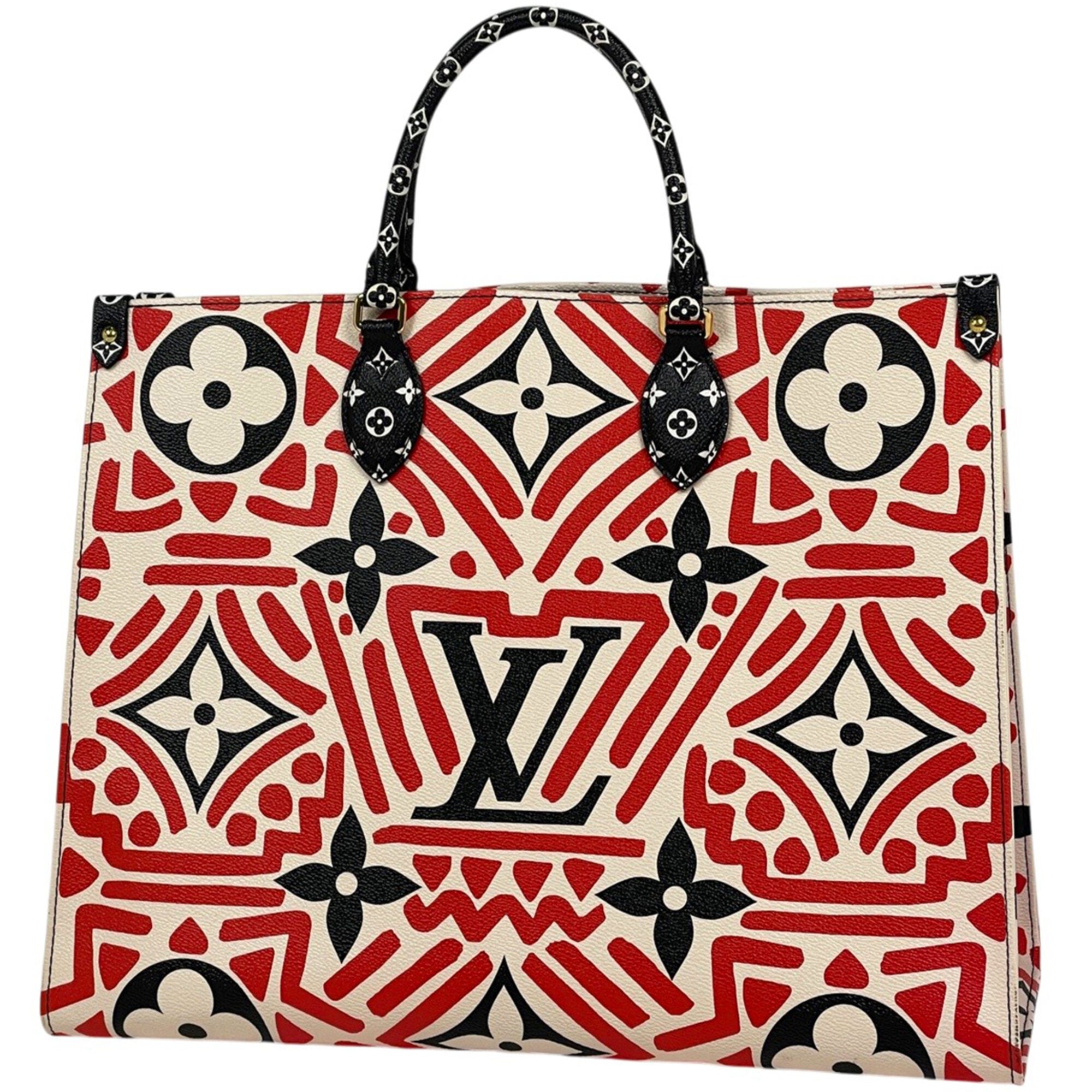 Louis Vuitton Cream Multi-Color Red Color Monogram Tote Bag (Pre-Owned)