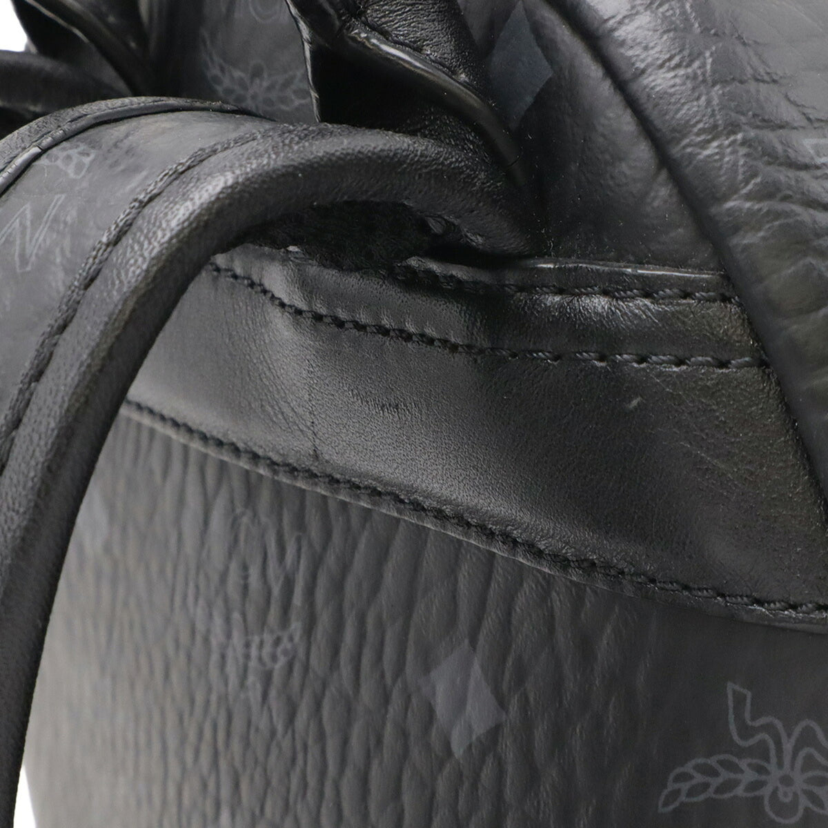 Mcm Visetos Black Coated Canvas Pvc Leather Backpack (Pre-Owned)