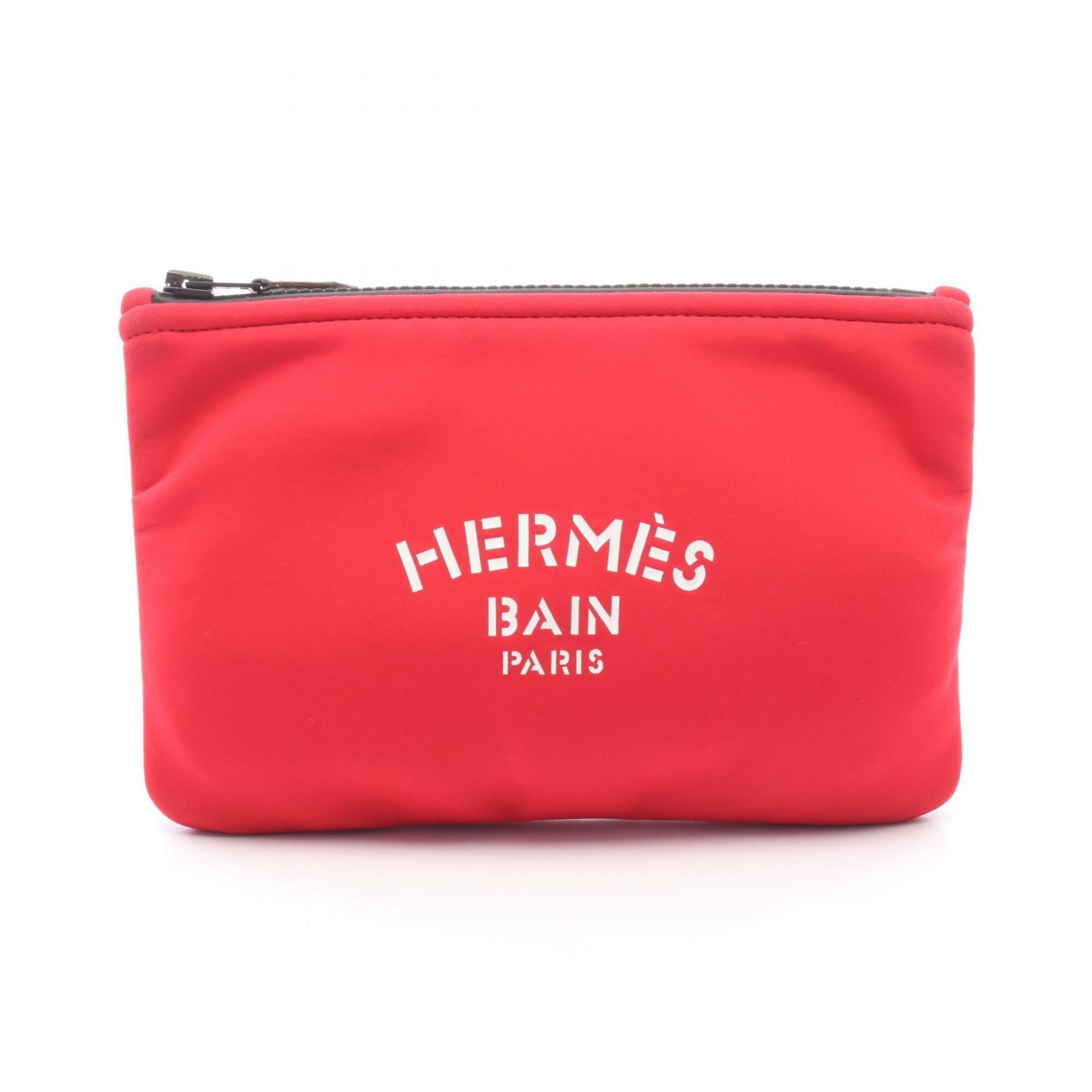 Hermes Red Color Neoprene Pouch (Pre-Owned)