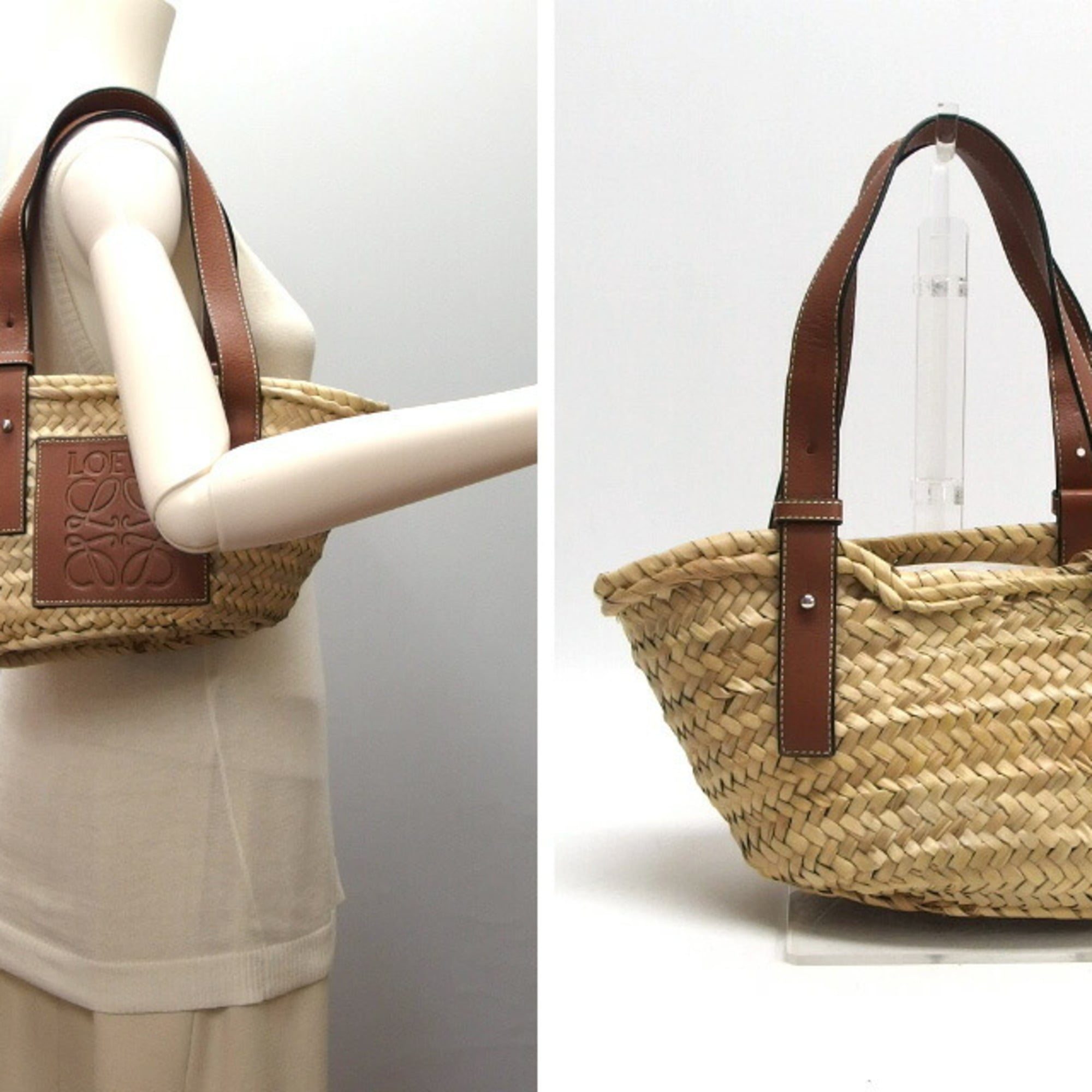 Loewe Brown Raffia Leather Baguette Bag (Pre-Owned)