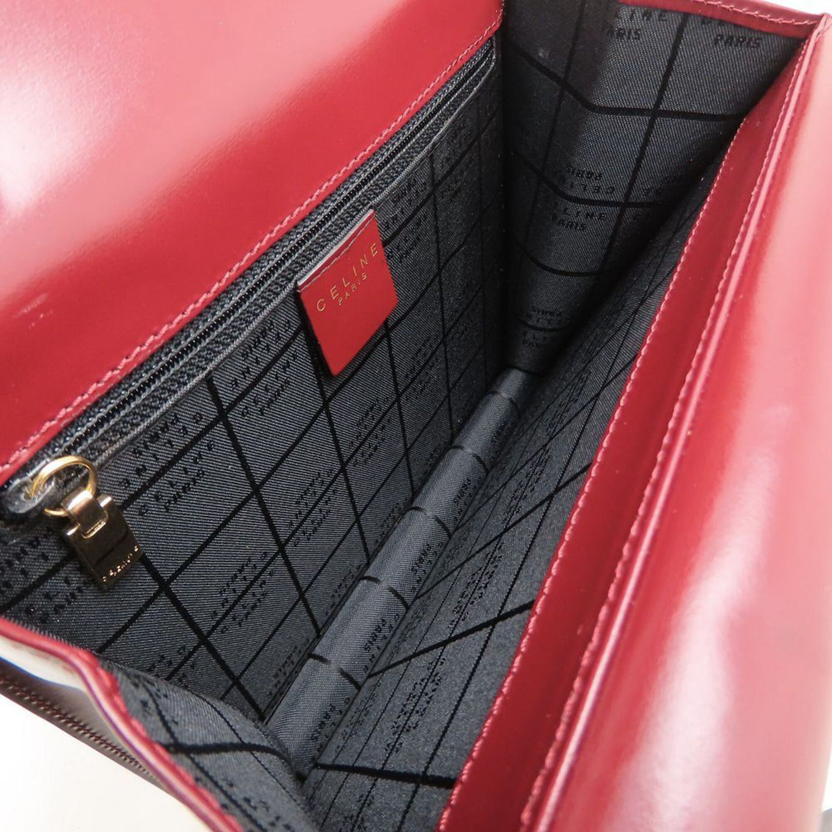 Celine Wine Leather Handbag (Pre-Owned)