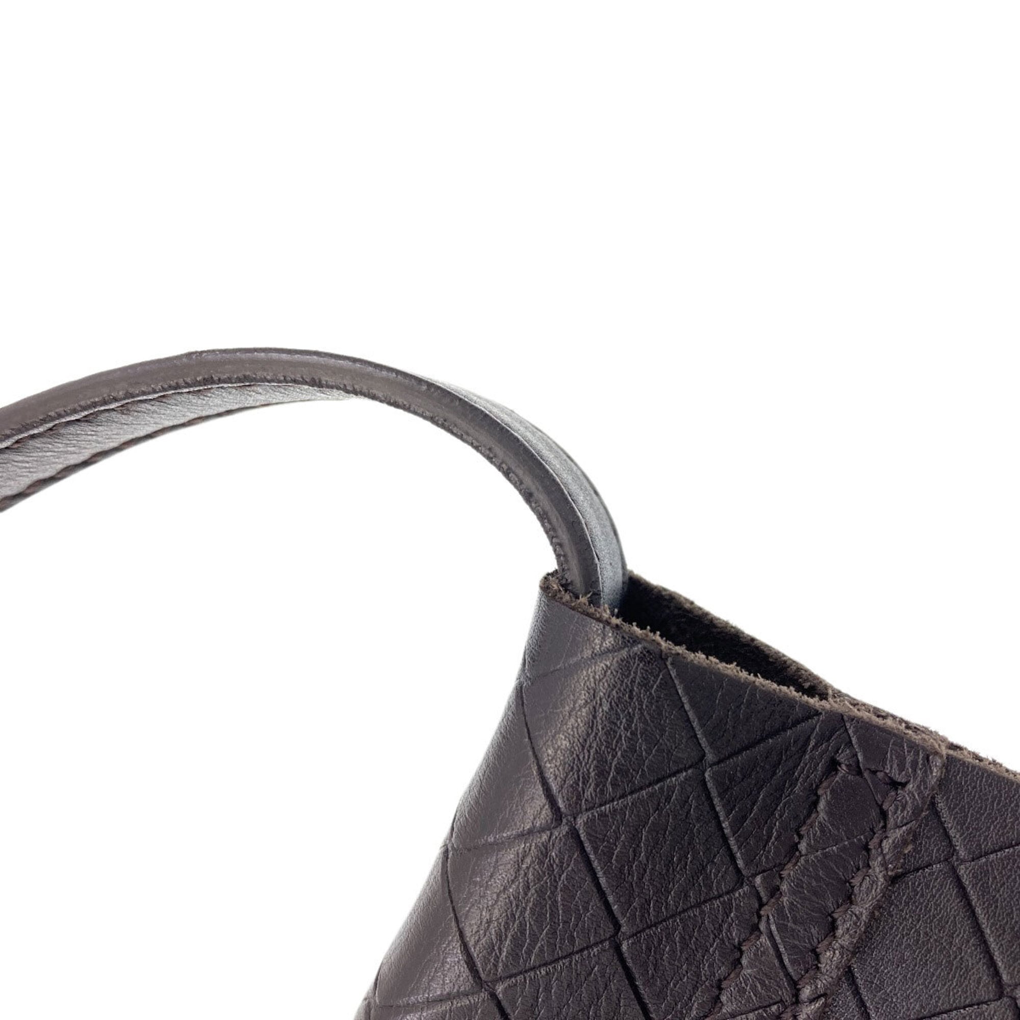 Bottega Veneta Dark Brown Leather Shoulder Bag (Pre-Owned)