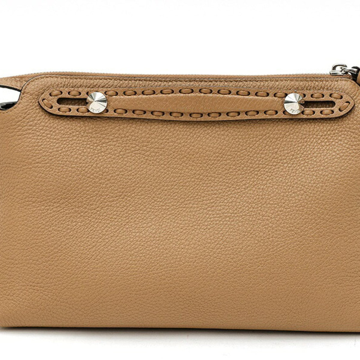 Fendi Beige Leather Shoulder Bag (Pre-Owned)