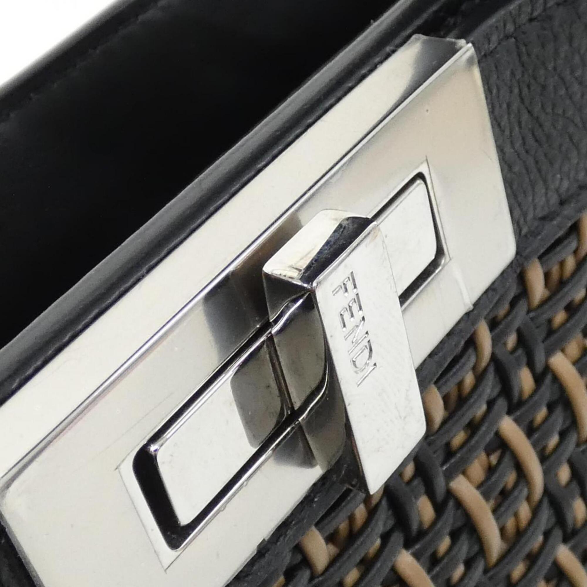 Fendi Black Sand Leather Handbag (Pre-Owned)