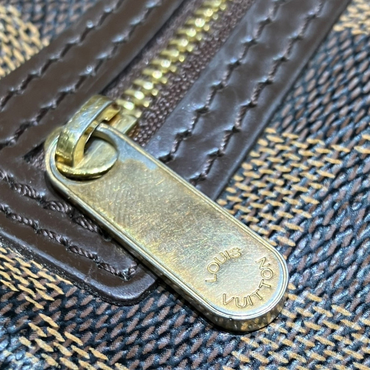Louis Vuitton Brown Damier Canvas Clutch Bag (Pre-Owned)