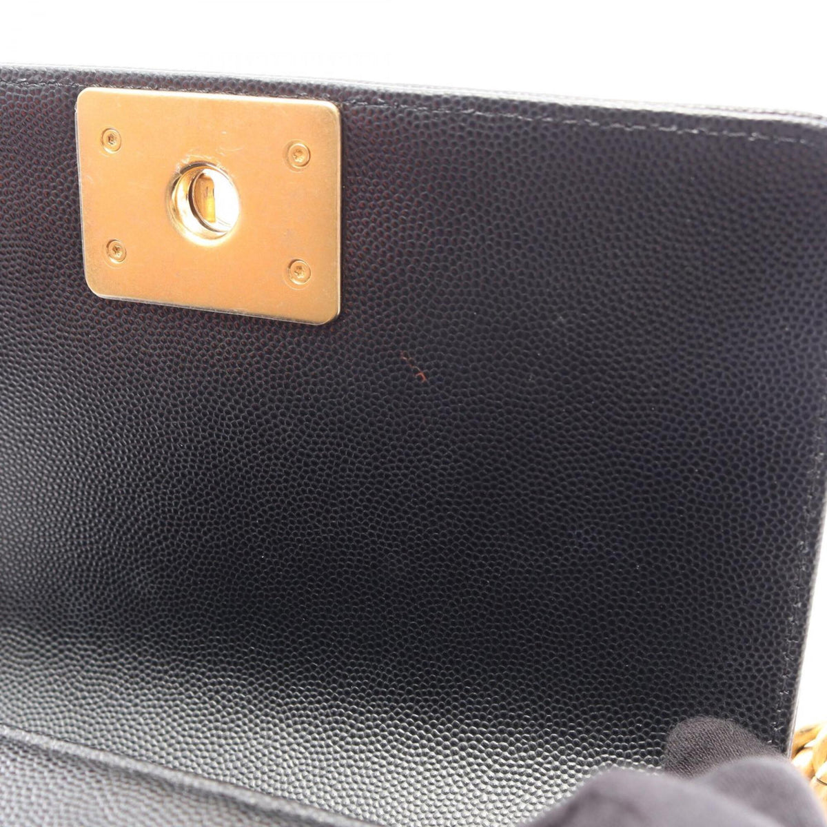 Chanel Black Grained Calfskin Handbag Shoulder Bag (Pre-Owned)
